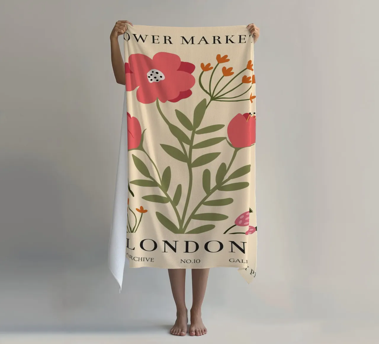 Poster floreale botanico - Design floreale vintage telo mare da Whole©