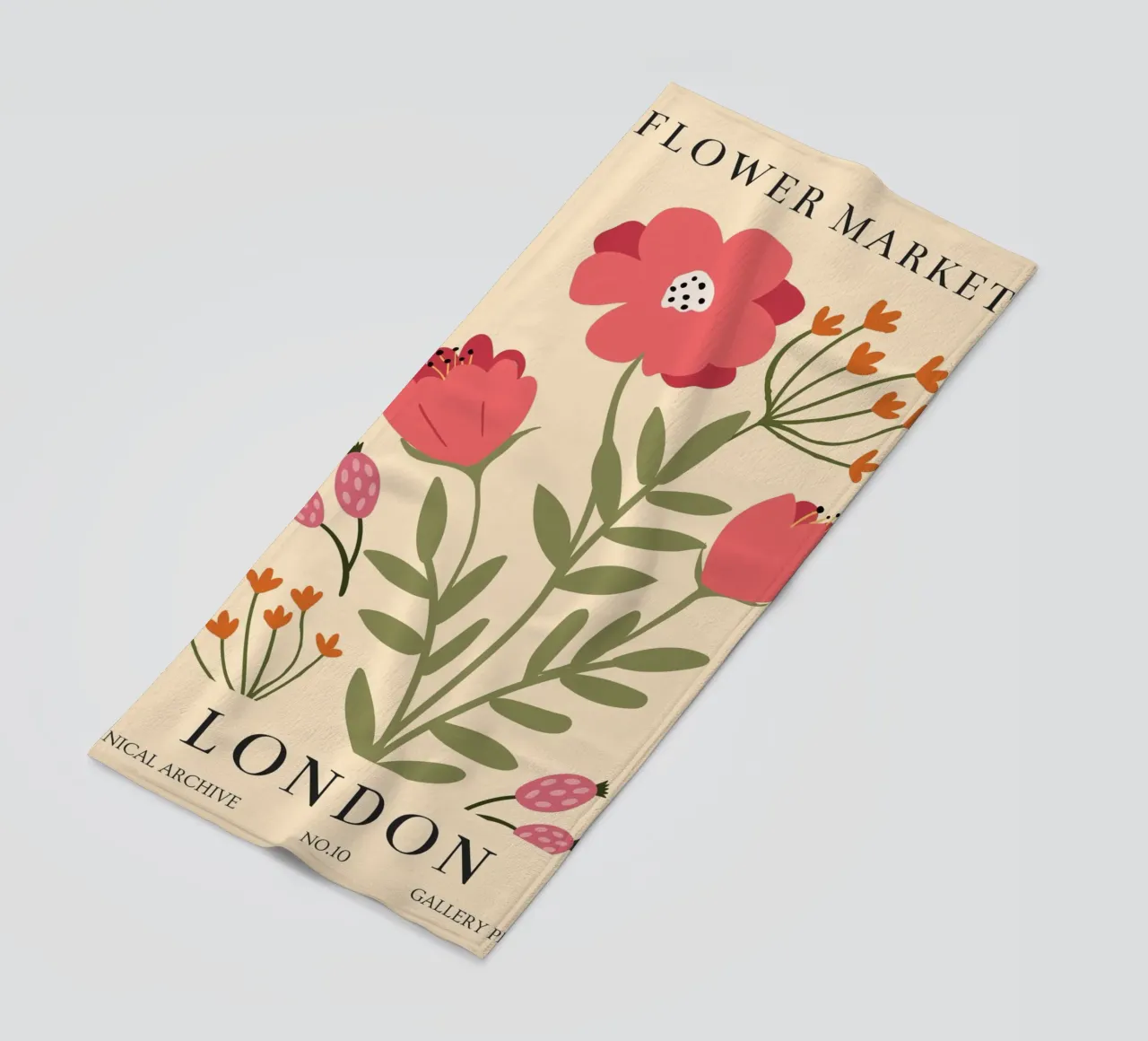 Poster floreale botanico - Design floreale vintage telo mare da Whole©