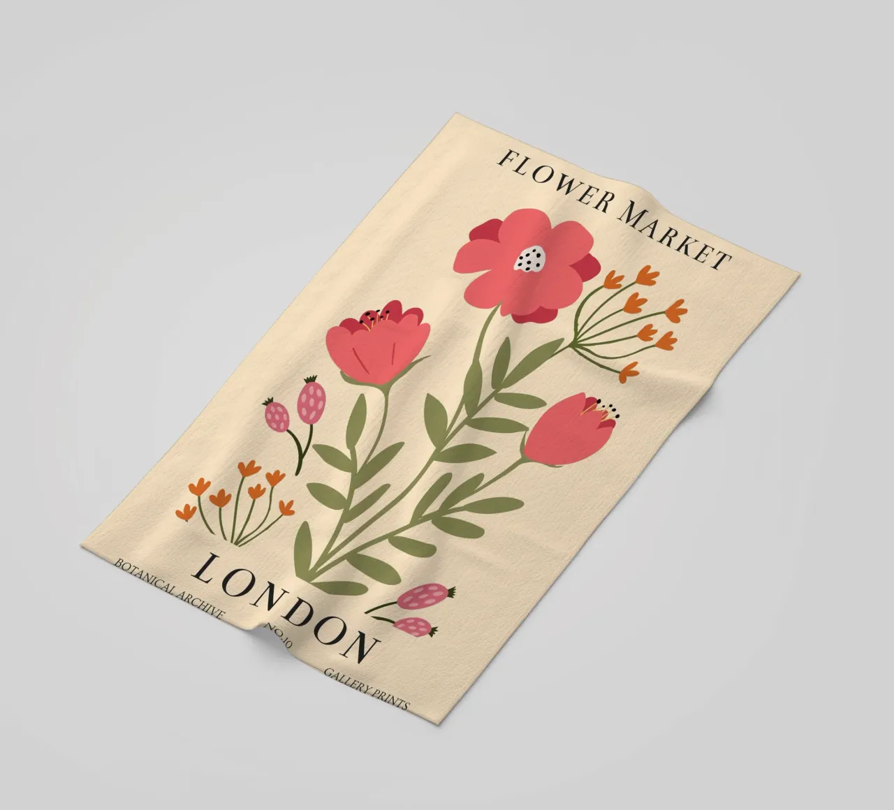 Poster floreale botanico - Design floreale vintage telo mare da Whole©