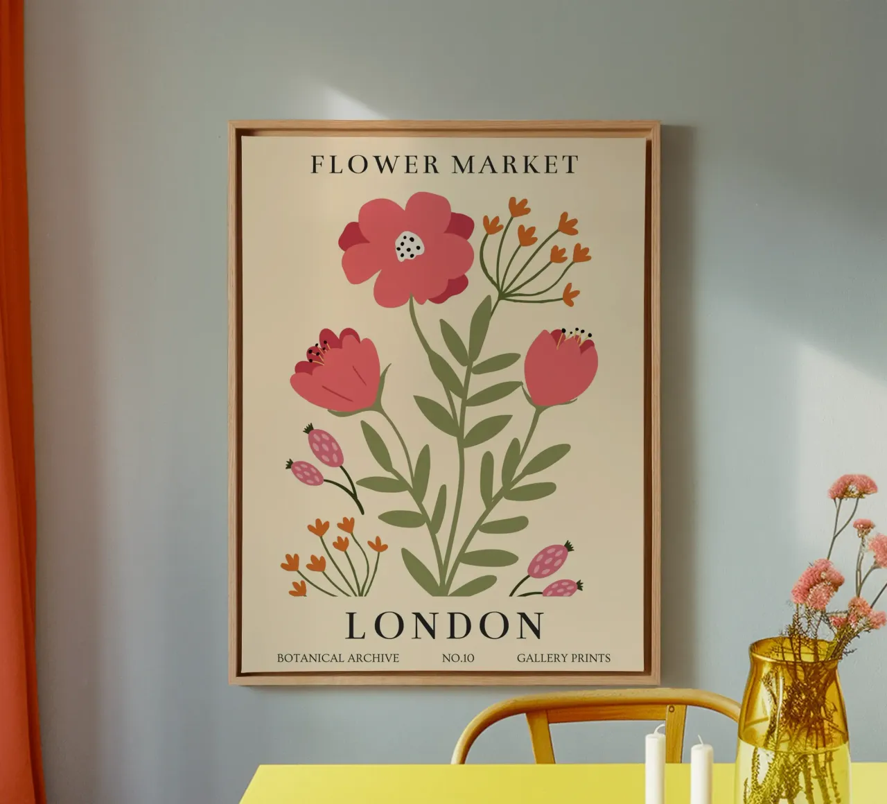 Poster floreale botanico - Design floreale vintage tela con Cornice a cassetta da Whole©