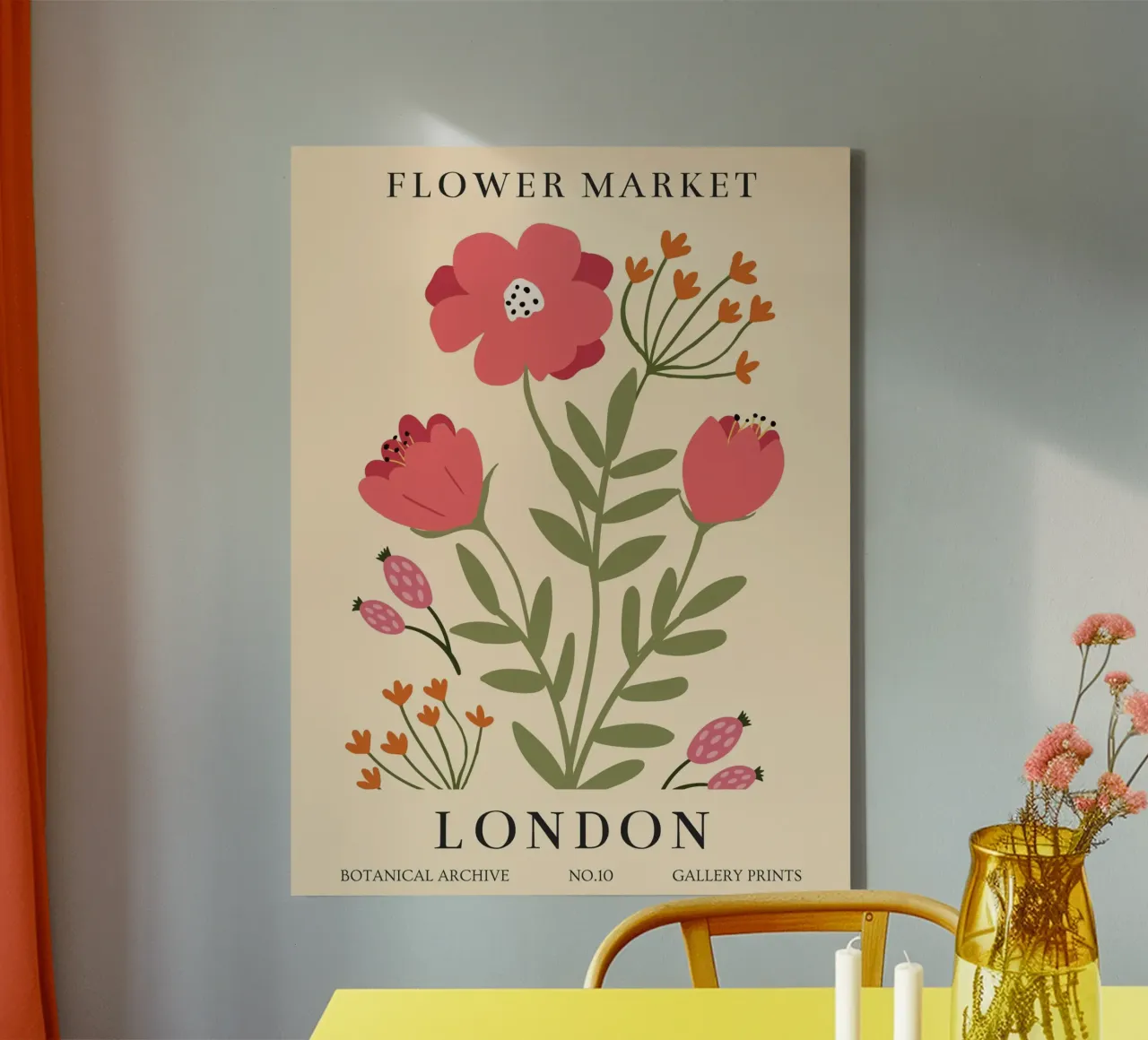 Poster floreale botanico - Design floreale vintage tela con Cornice a cassetta da Whole©