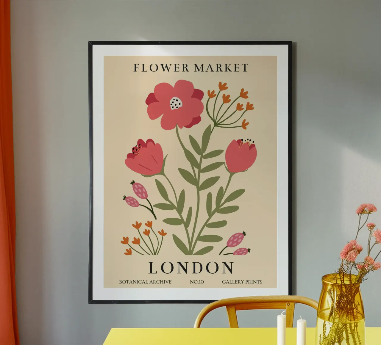 Poster floreale botanico - Design floreale vintage carta hahnemühle da Whole©