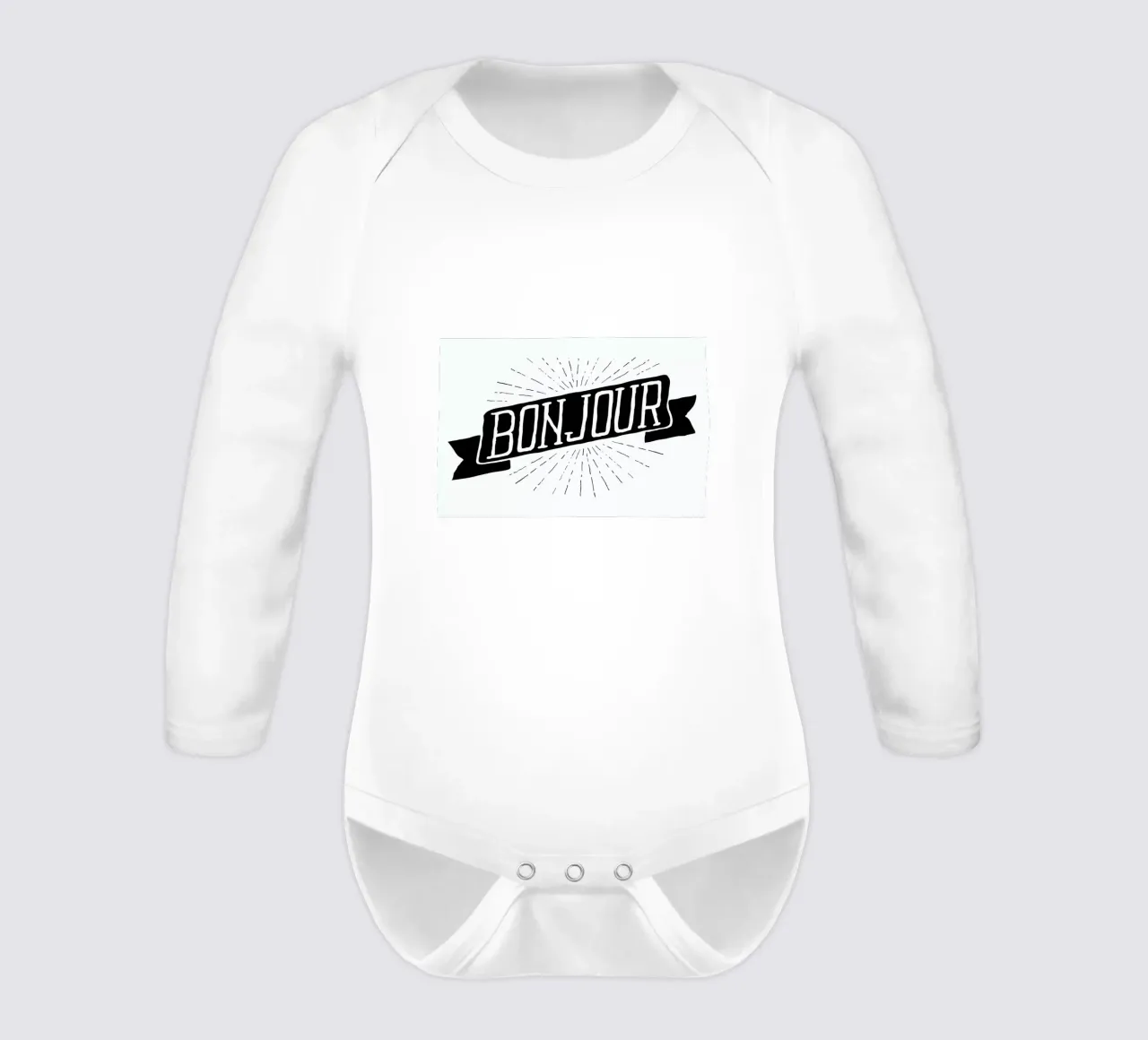 Bonjour long-sleeve baby romper by JONATTEND
