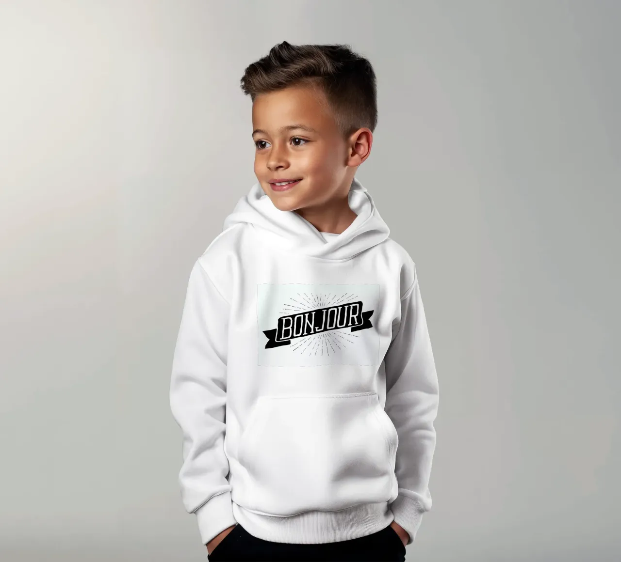 Bonjour kids hoodie by JONATTEND
