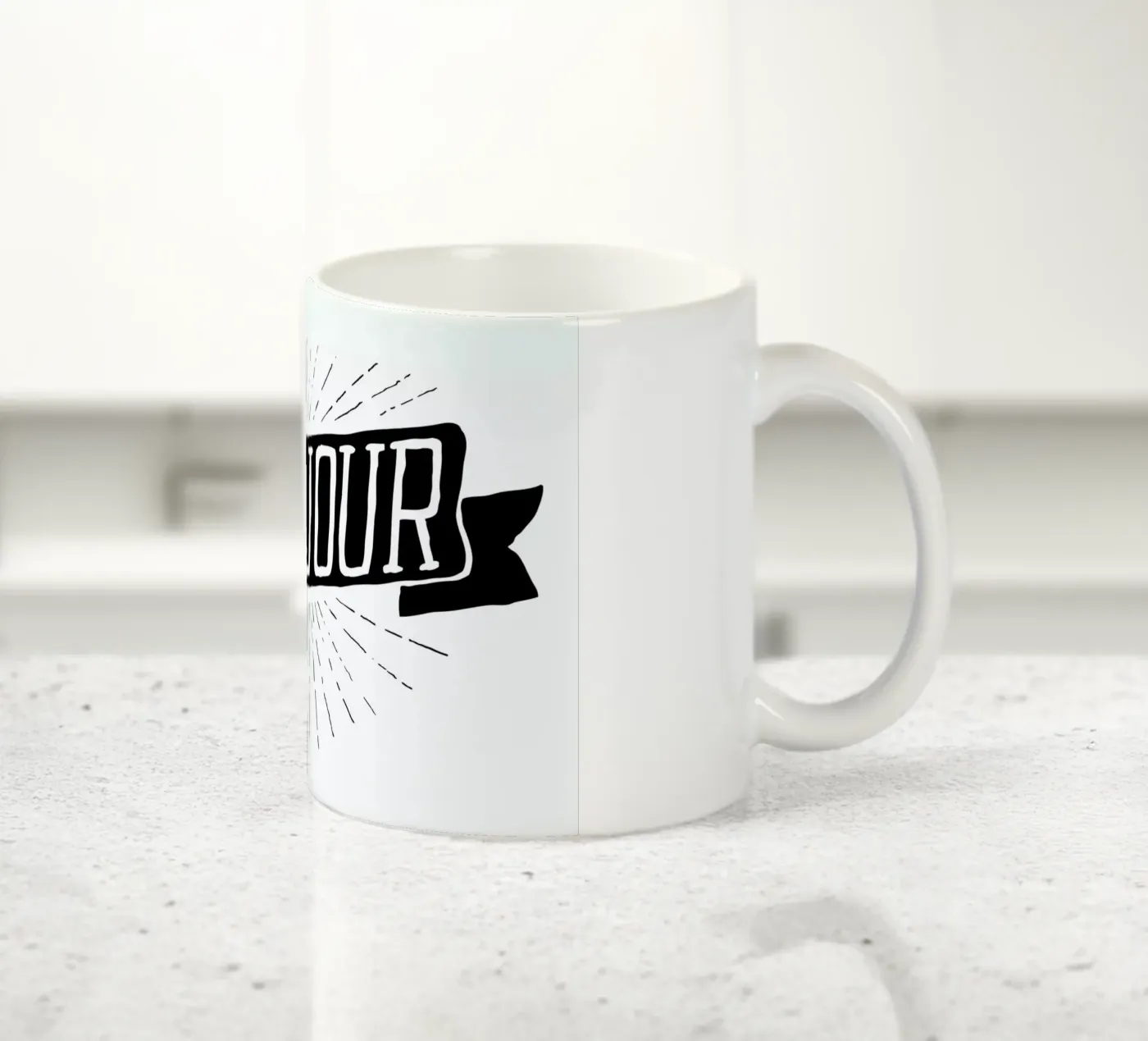 Bonjour ceramic mug by JONATTEND
