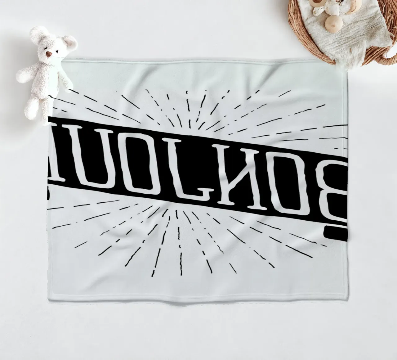Bonjour fleece blanket by JONATTEND