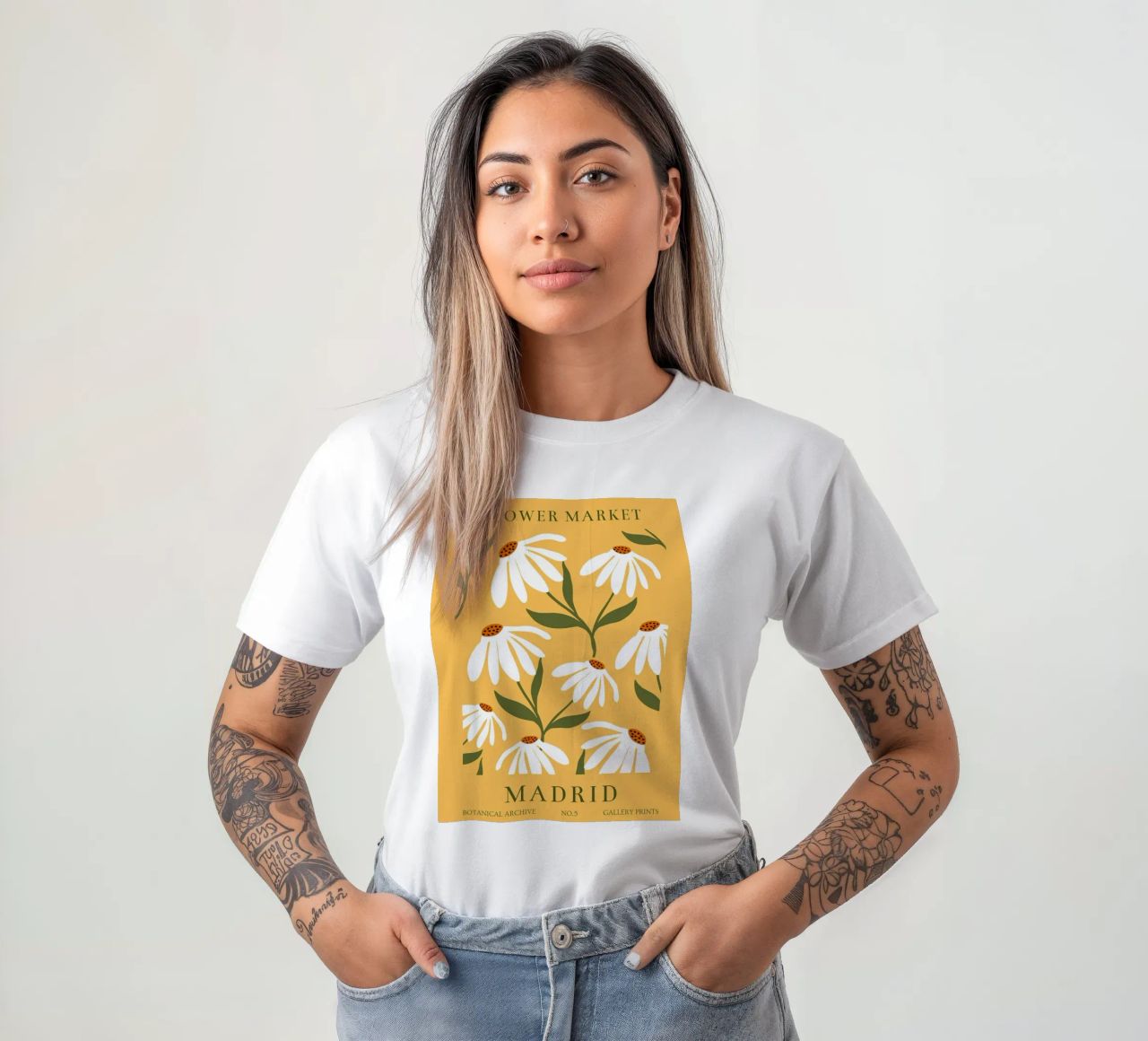 Daisy Art - Design botanico retrò t-shirt da Whole©