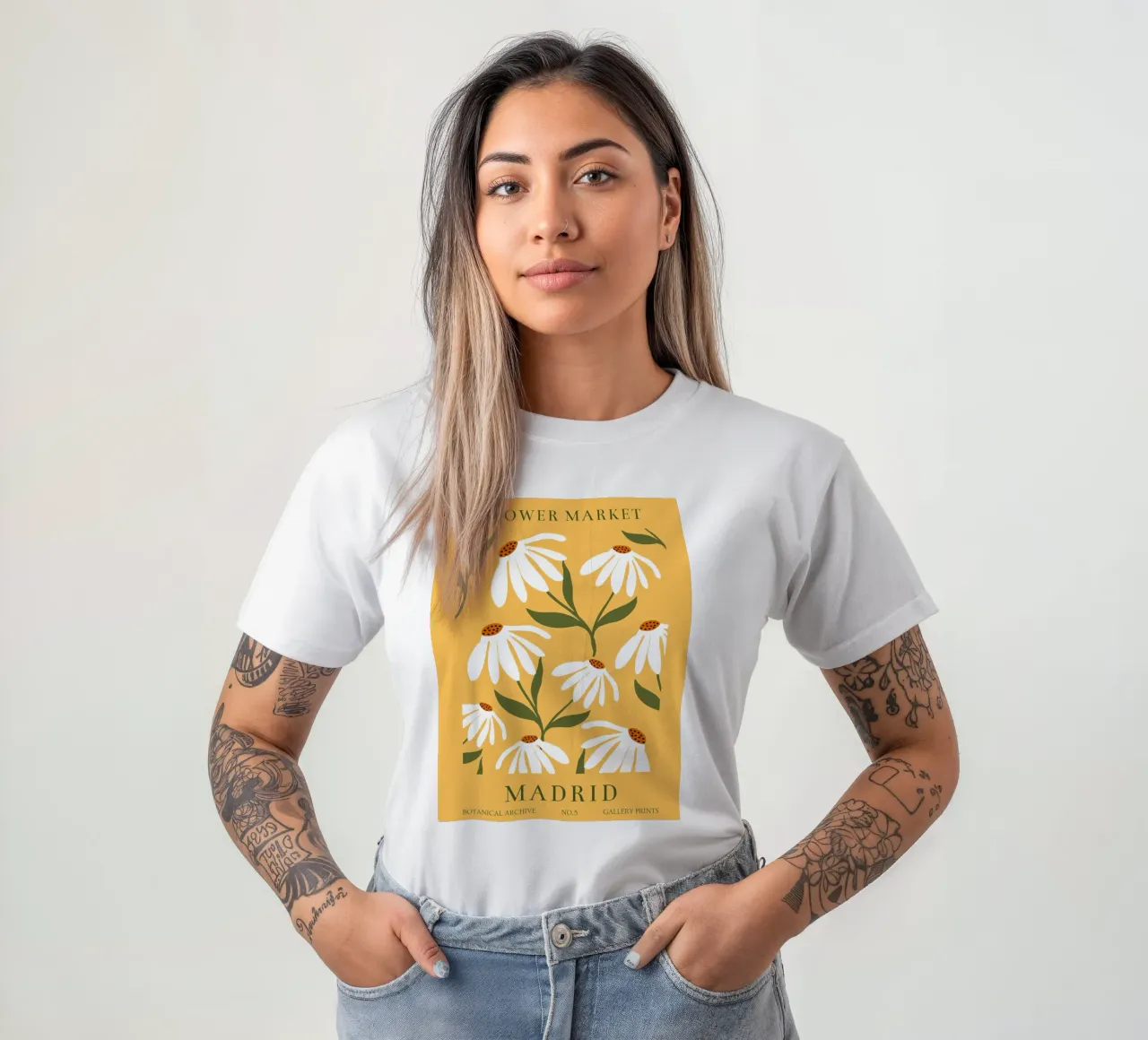Daisy Art - Design botanico retrò t-shirt da Whole©