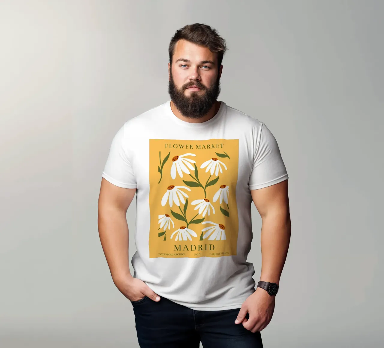 Gänseblümchen Kunst – Retro Botanisches Design T-Shirt von Whole©