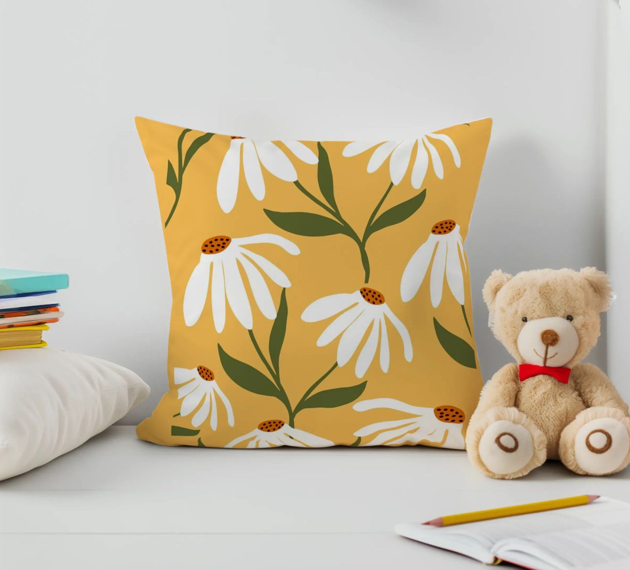 Daisy Art - Design botanico retrò cuscino da Whole©