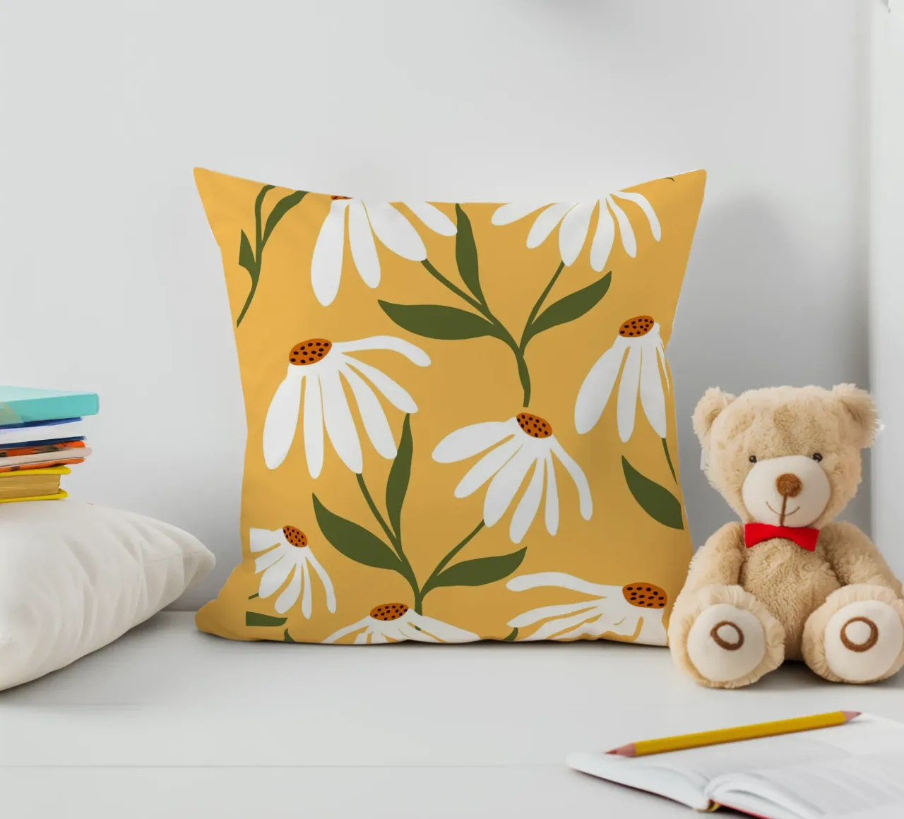 Margriet Kunst - Retro Botanisch Ontwerp kussen van Whole©
