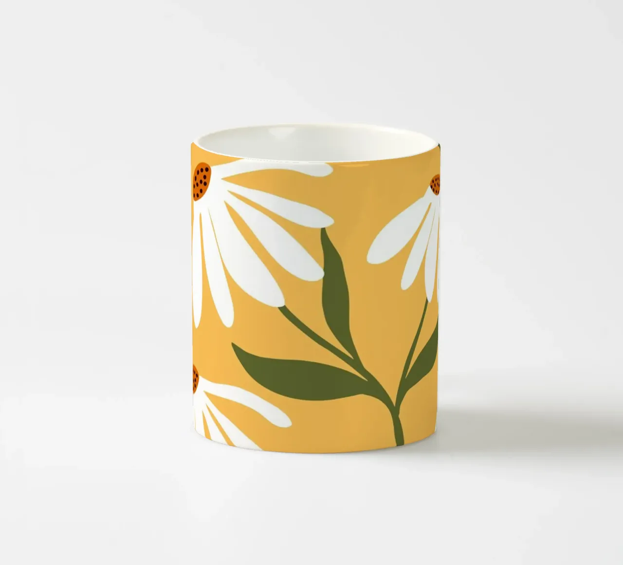 Art de la marguerite - Design botanique rétro mug en céramique de Whole©