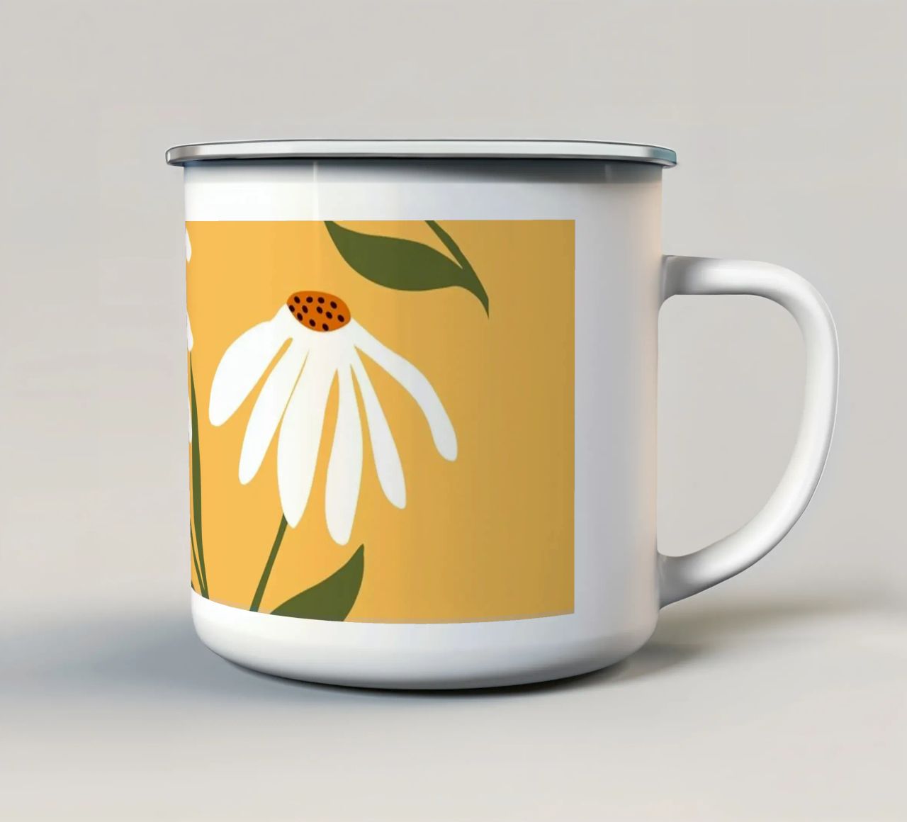 Daisy Art - Design botanico retrò tazza in smalto da Whole©