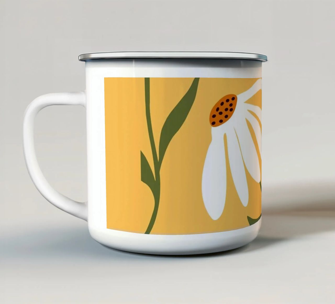 Daisy Art - Design botanico retrò tazza in smalto da Whole©