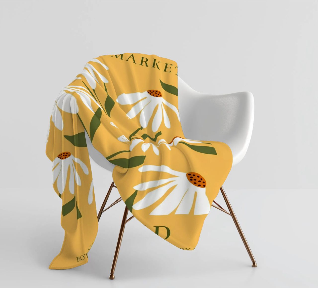 Daisy Art - Design botanico retrò coperta in pile da Whole©