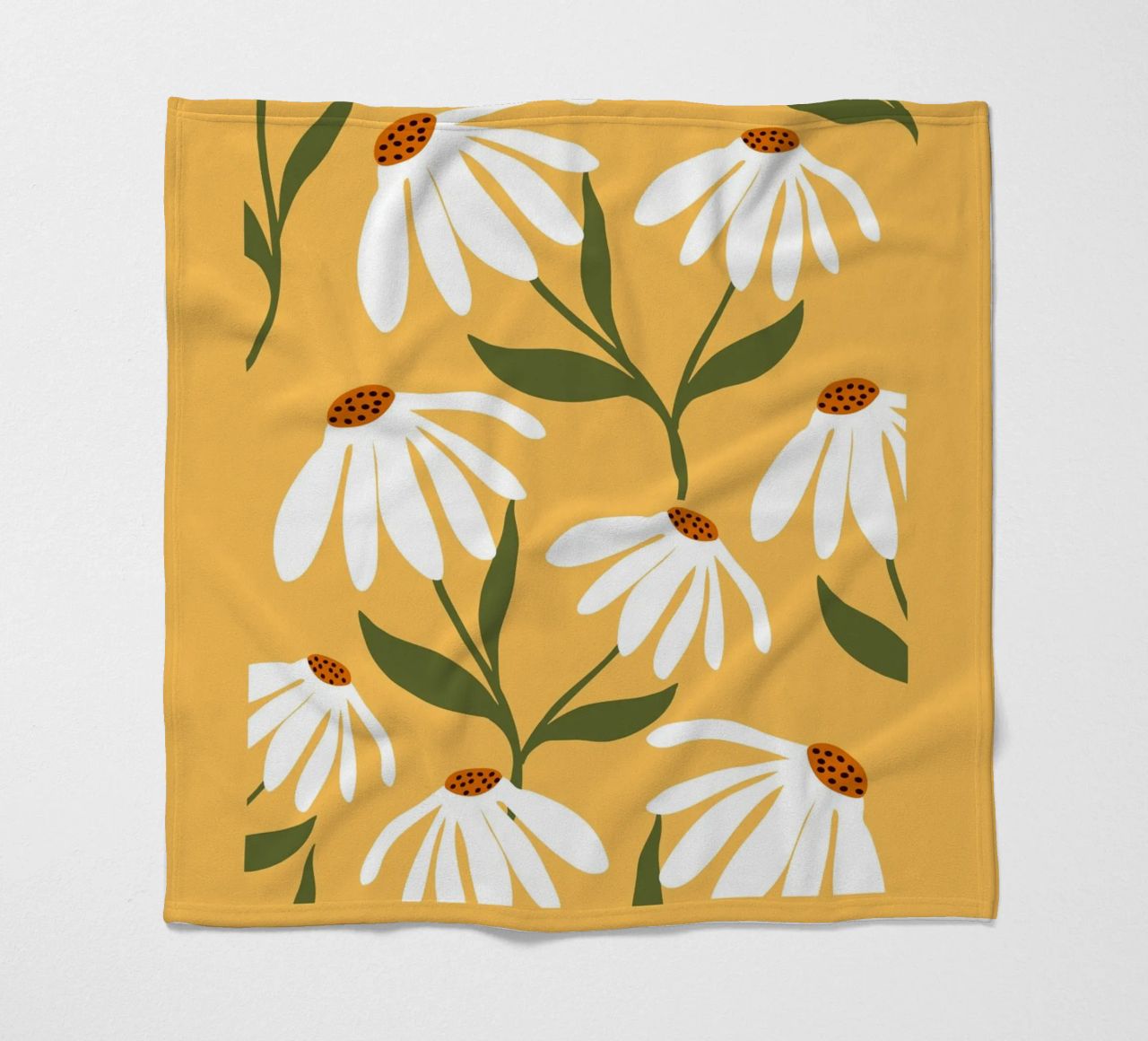 Daisy Art - Design botanico retrò coperta in pile da Whole©