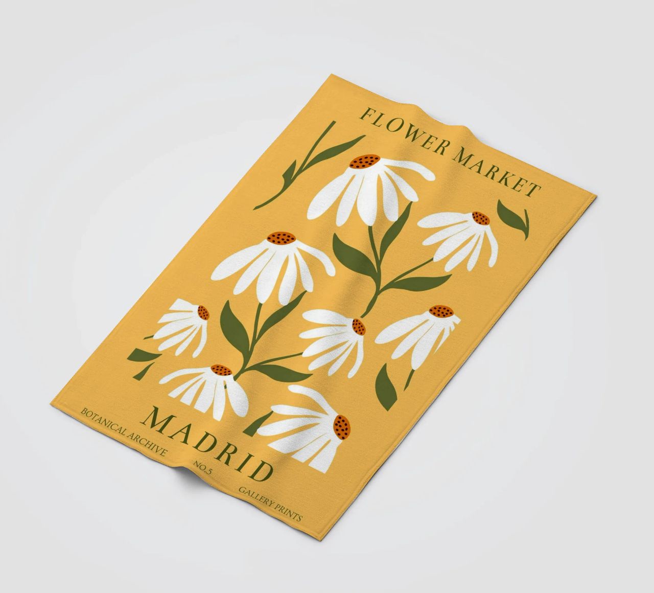 Daisy Art - Design botanico retrò coperta in pile da Whole©