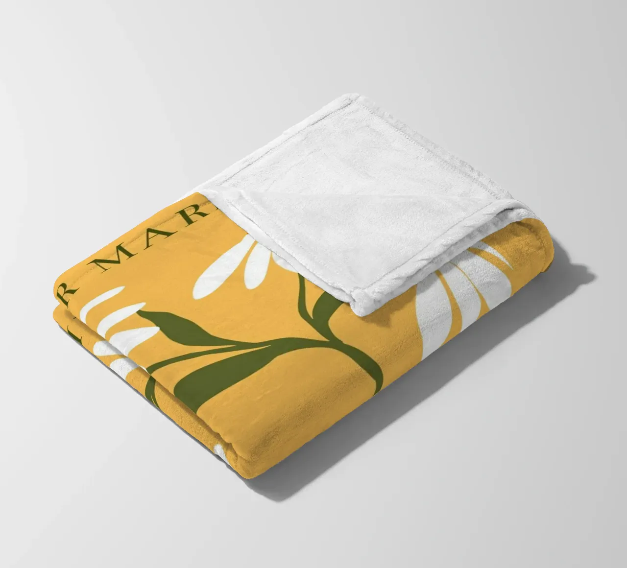 Daisy Art - Retro Botanical Design fleece blanket by Whole©
