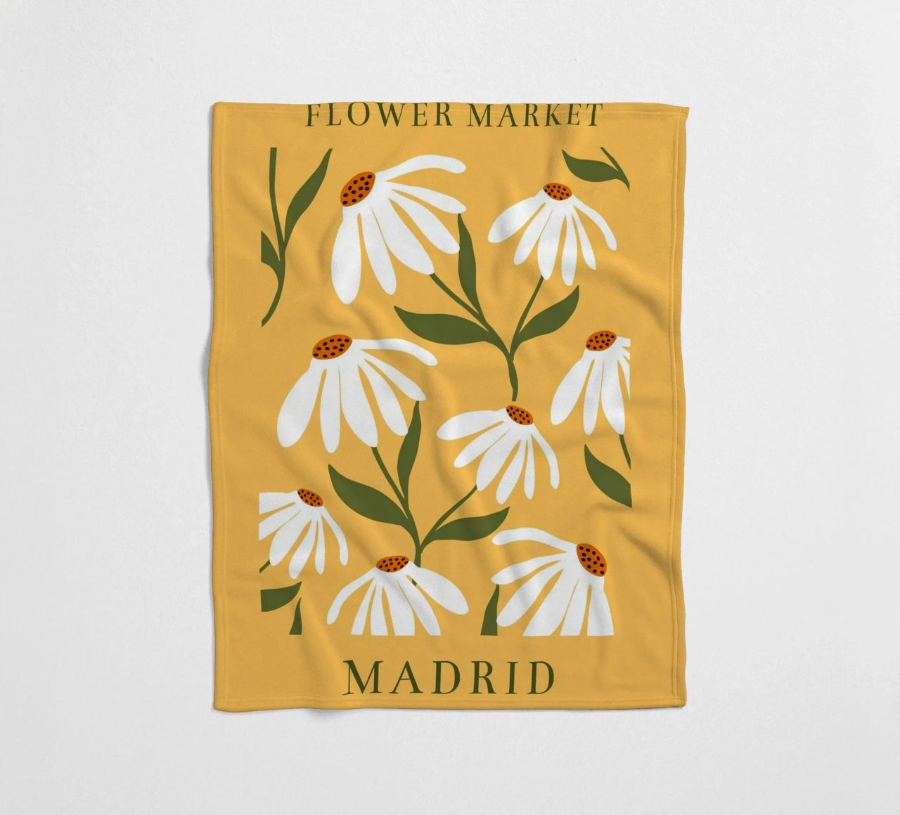 Daisy Art - Design botanico retrò coperta in pile da Whole©