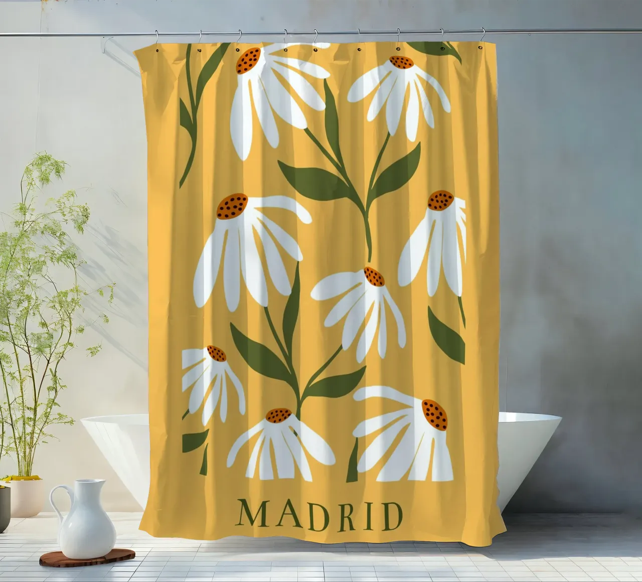 Daisy Art - Design botanico retrò tenda da doccia da Whole©