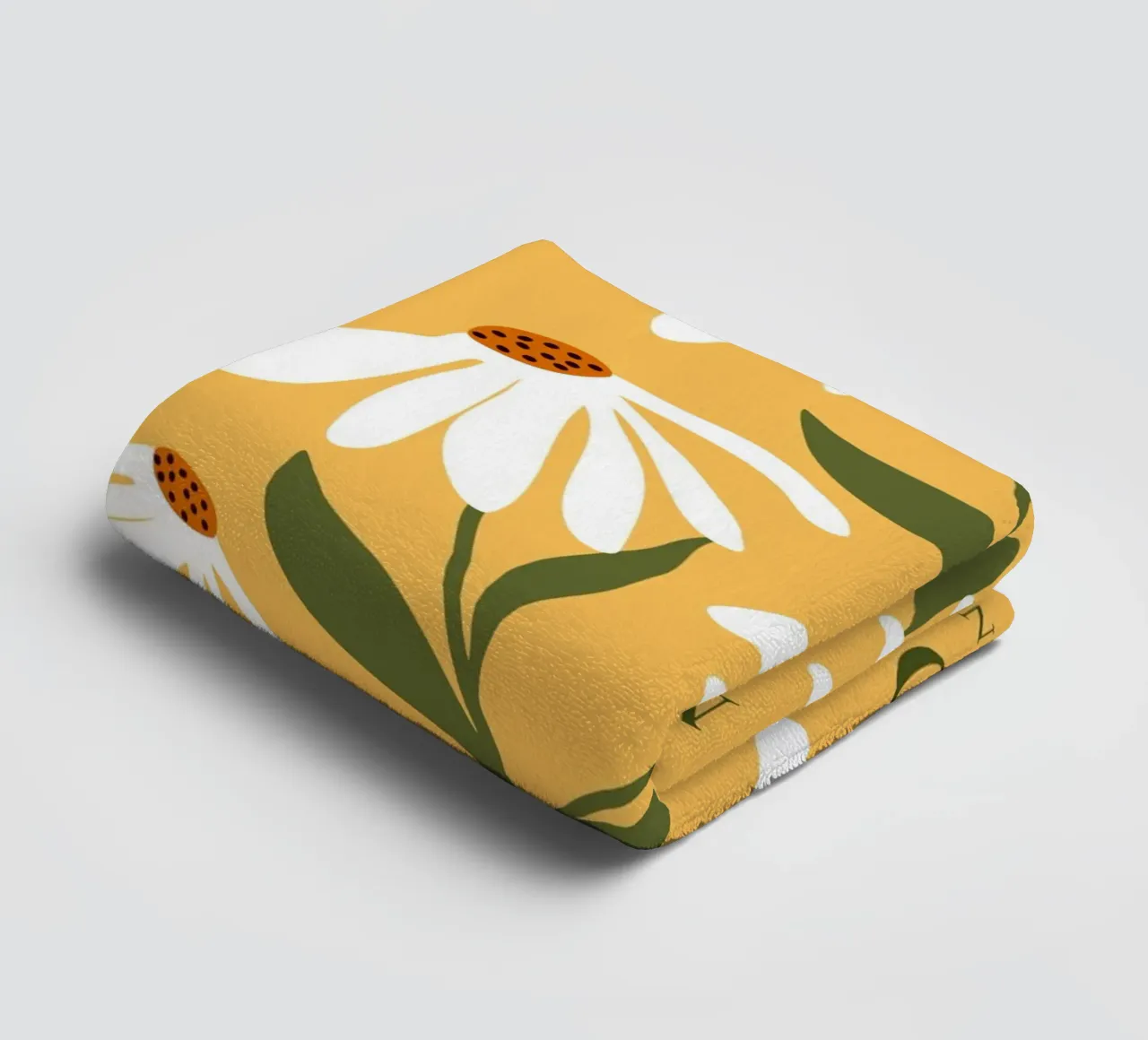 Daisy Art - Retro Botanical Design towel by Whole©