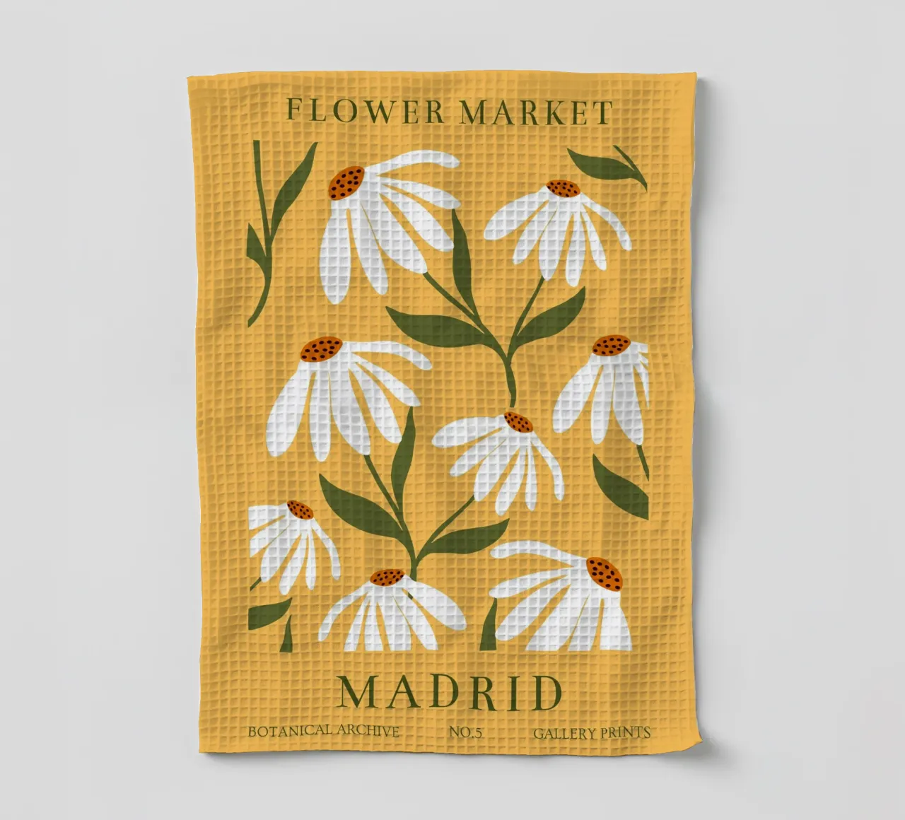 Daisy Art - Design botanico retrò canovaccio da cucina da Whole©