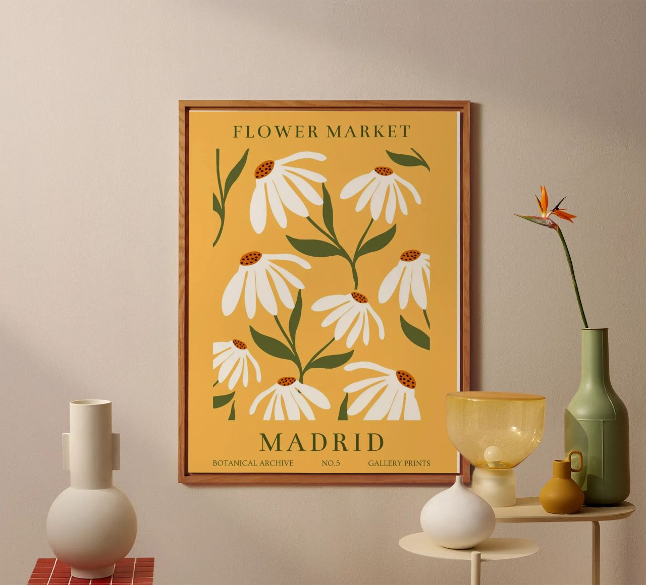 Daisy Art - Design botanico retrò alluminio dibond da Whole©