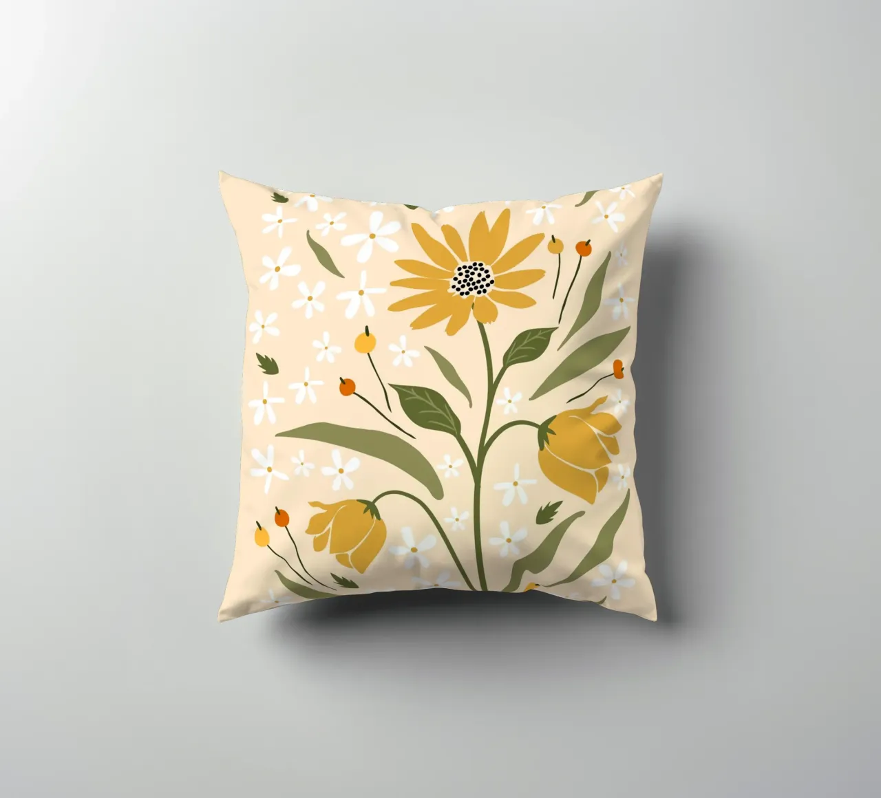 Girasole botanico - Poster fiori vintage cuscino da Whole©