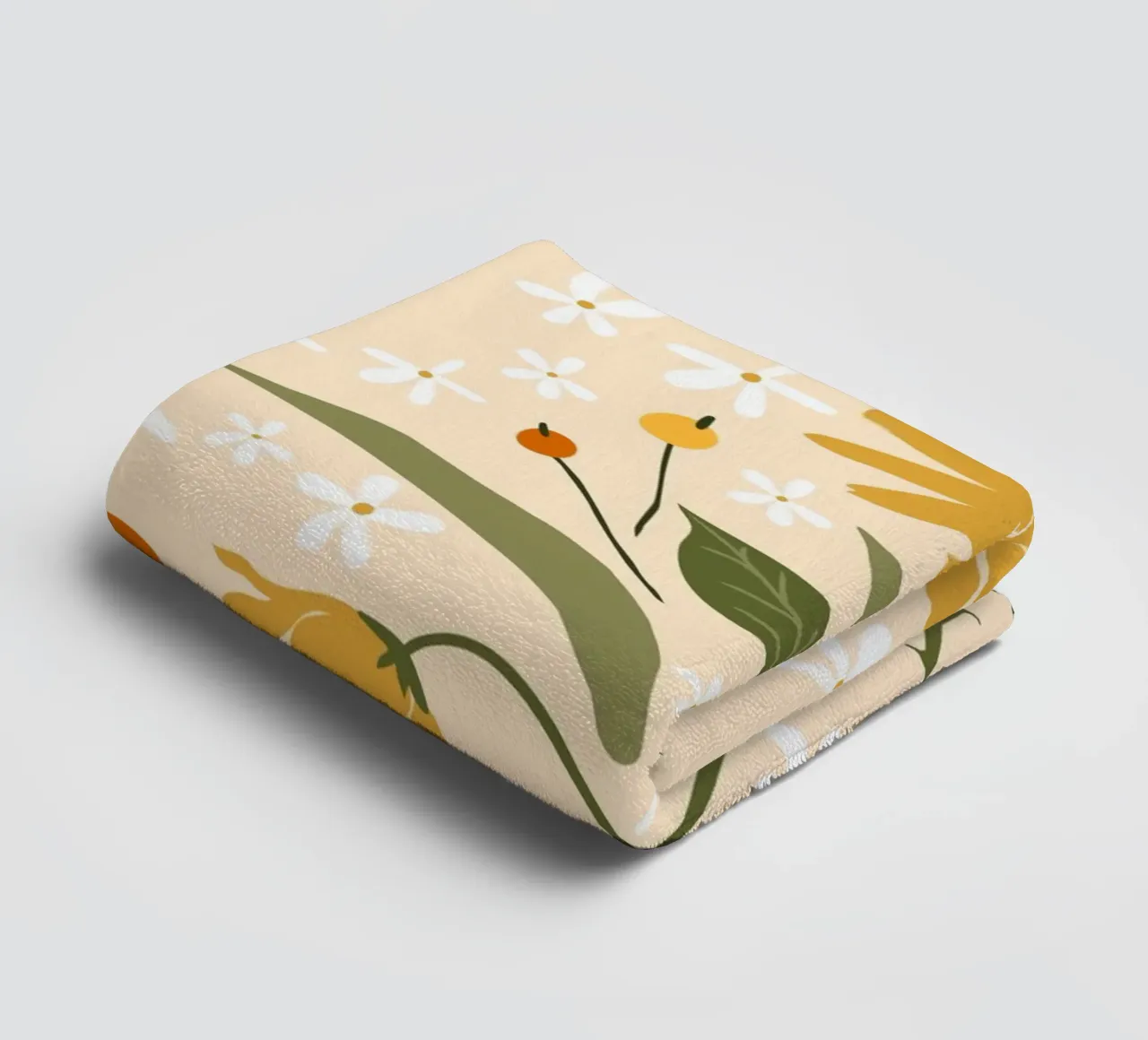 Botanical Sunflower - Vintage Flowers Poster towel by Whole©