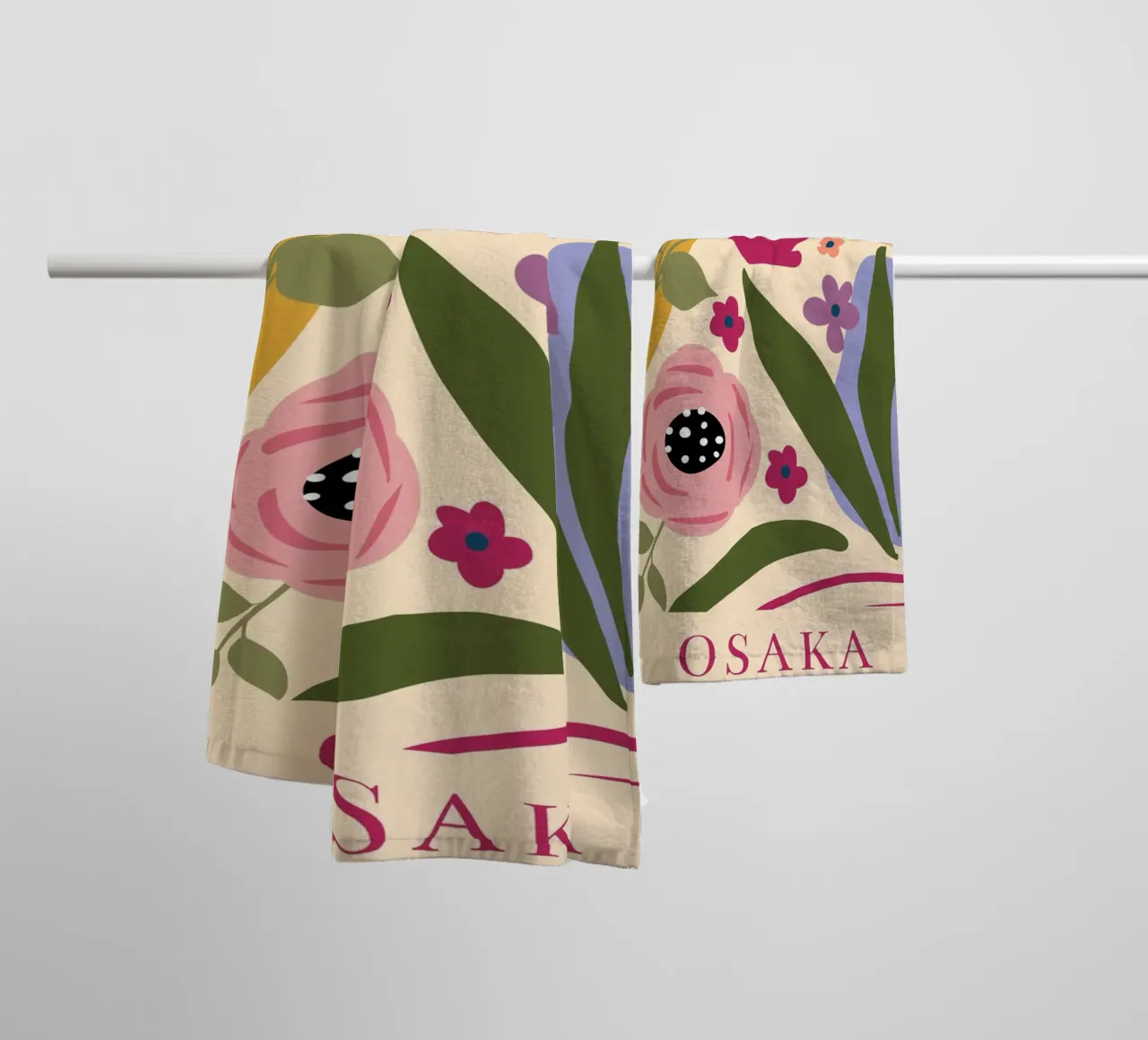 Design floreale vintage - arte floreale moderna asciugamano da bagno da Whole©