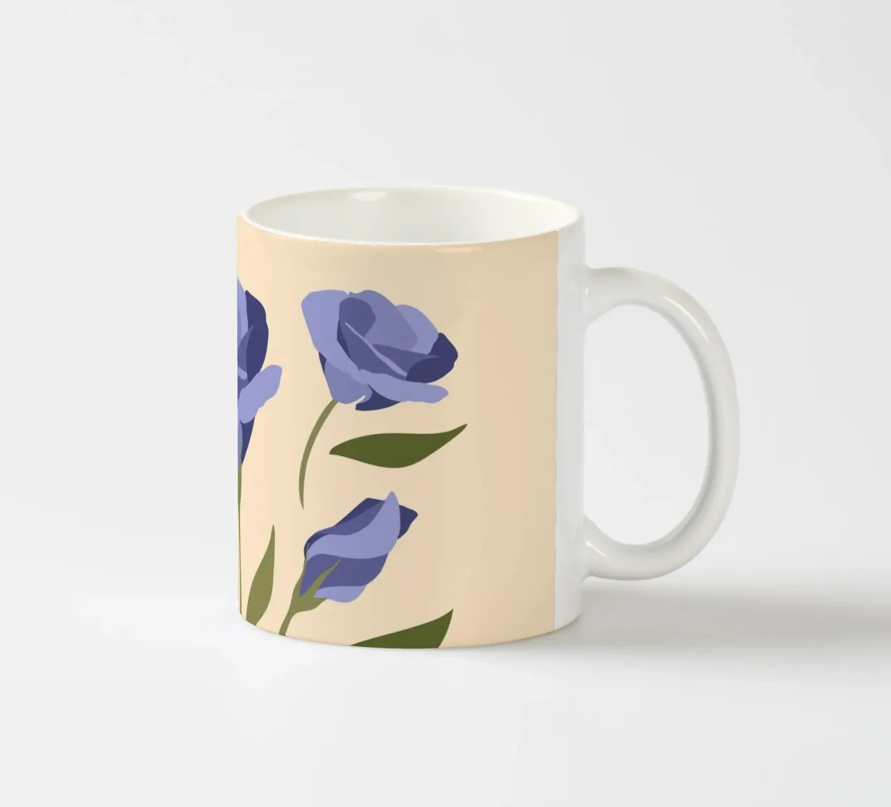 Blauwe rozen - Elegant botanisch ontwerp keramische mok van Whole©