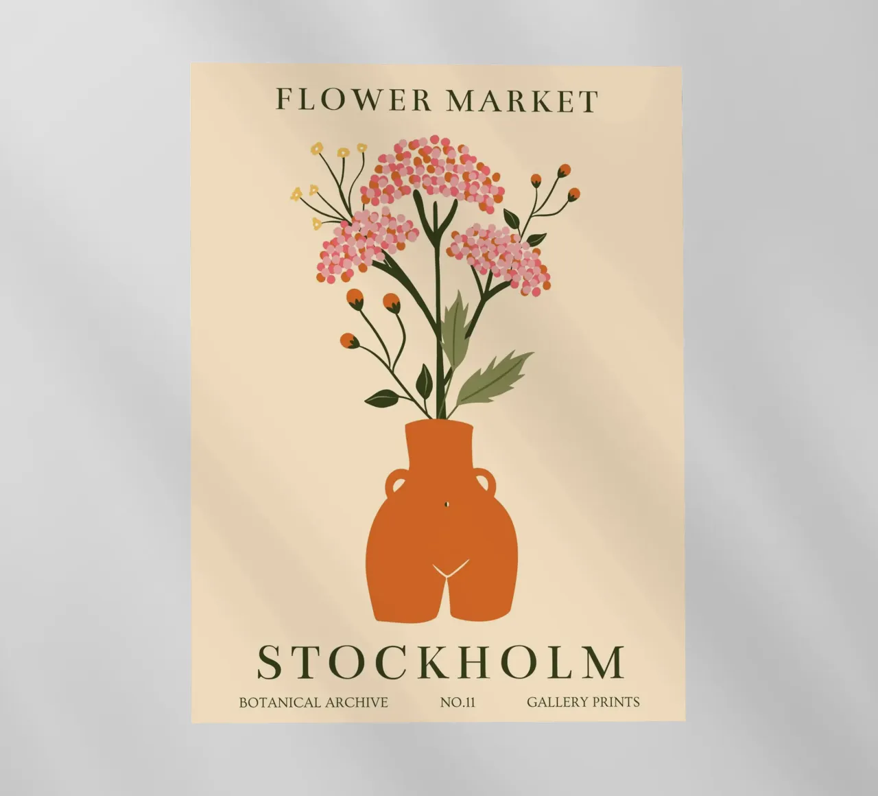 Vaso floreale - Design moderno scandi pellicola backlit da Whole©