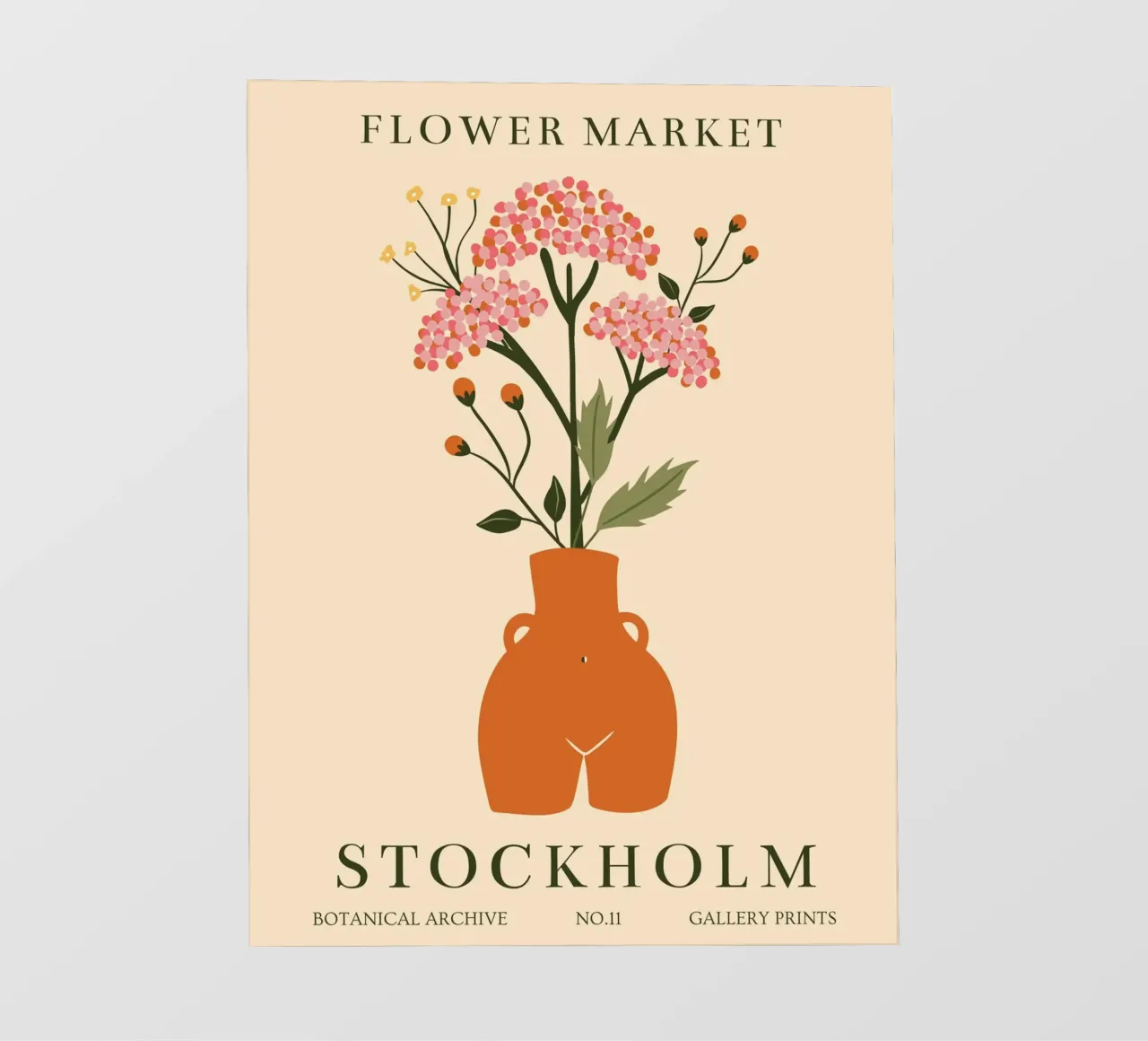 Vaso floreale - Design moderno scandi pellicola backlit da Whole©