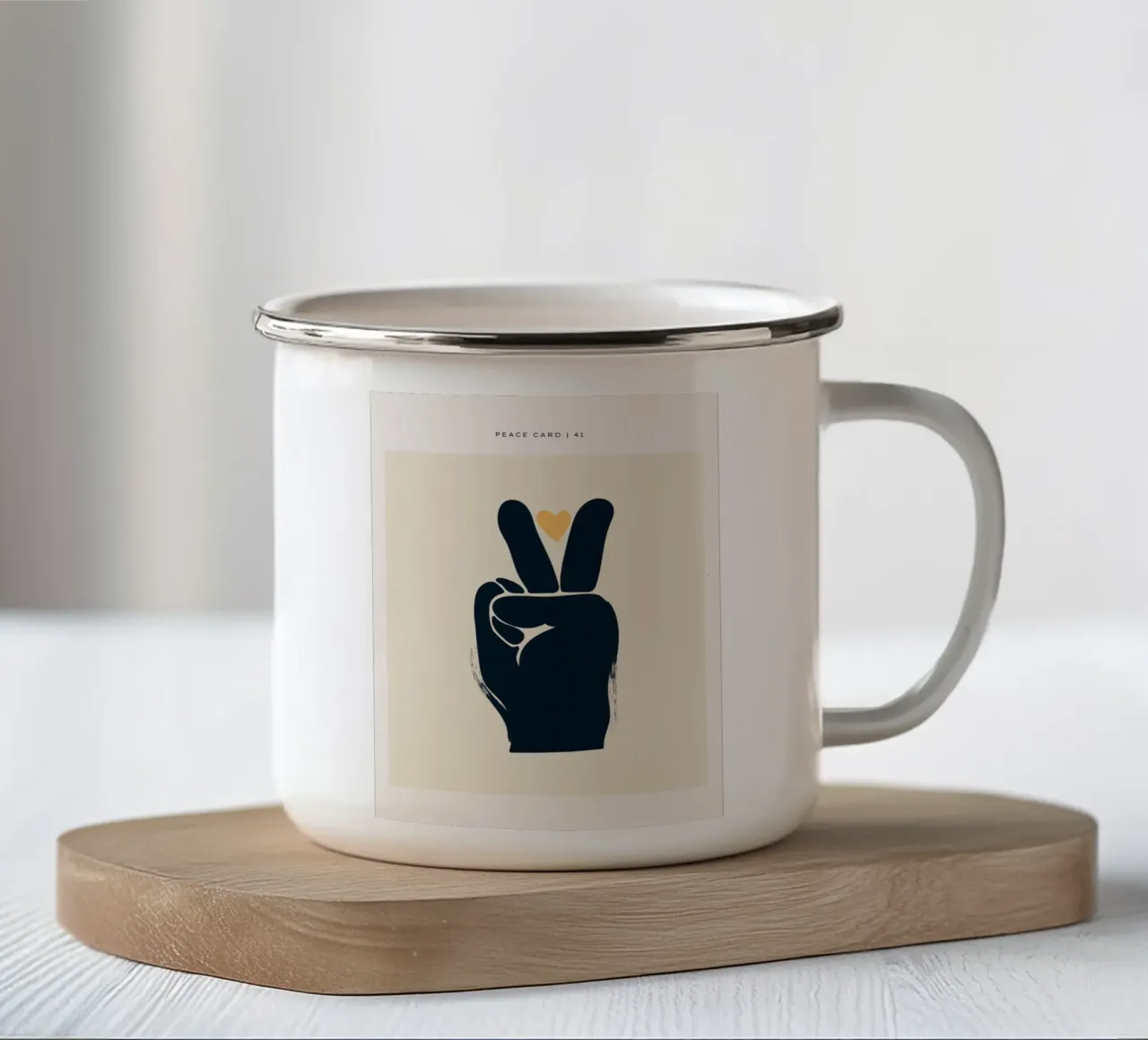 Design della mano della pace tazza in smalto da Whole©