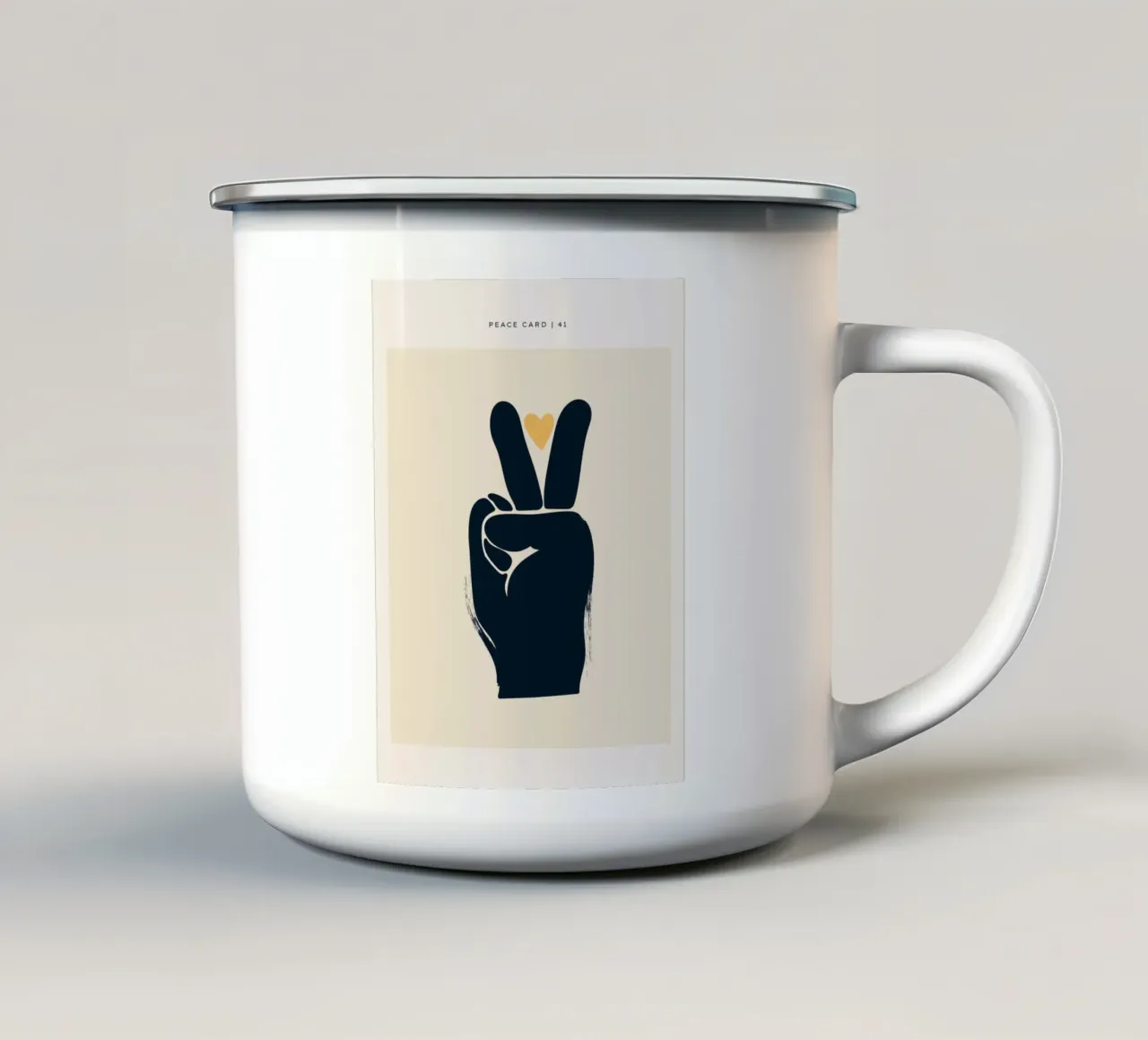 Design della mano della pace tazza in smalto da Whole©