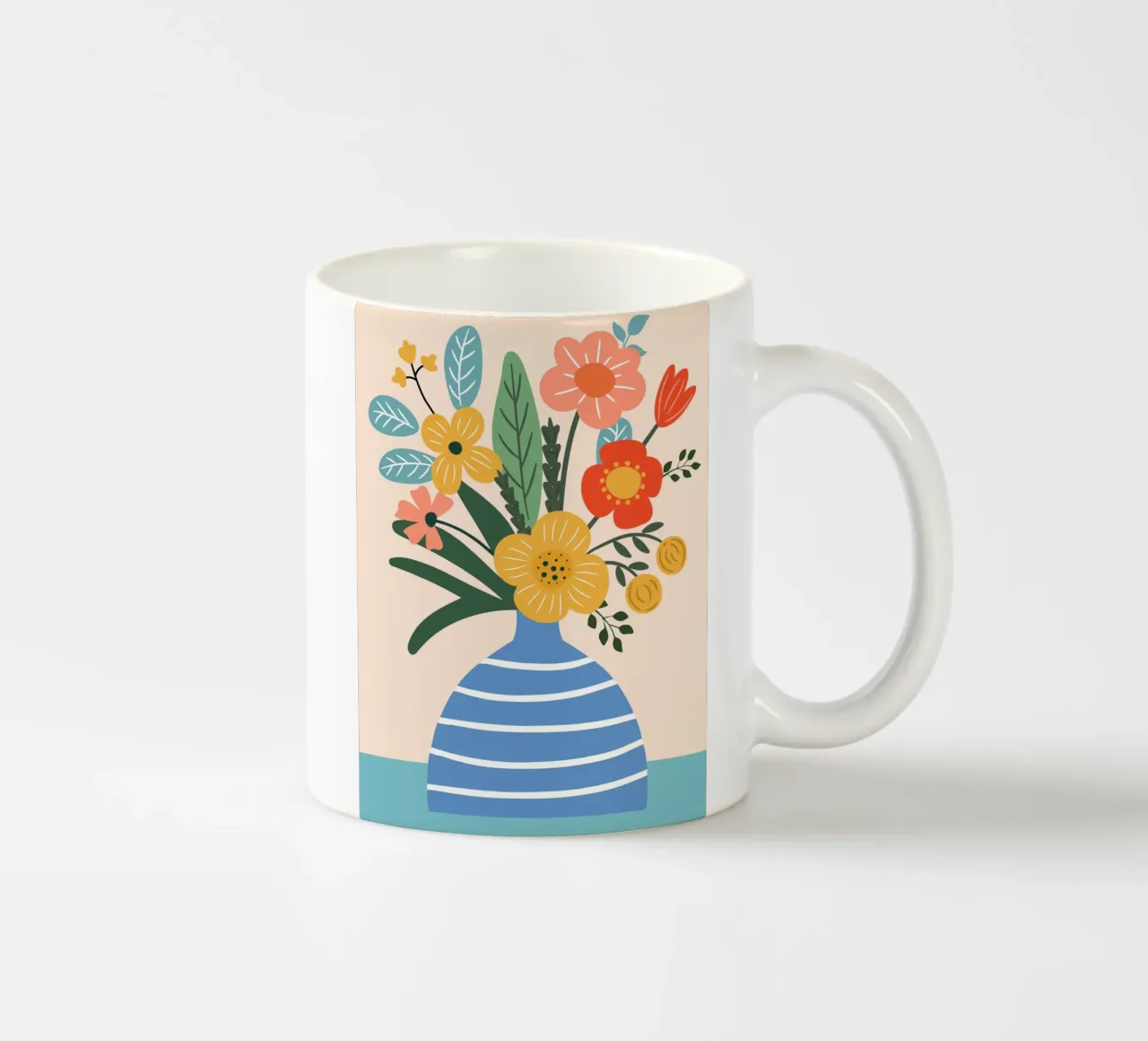 Illustrazione di un bouquet di fiori tazza in ceramica da Whole©