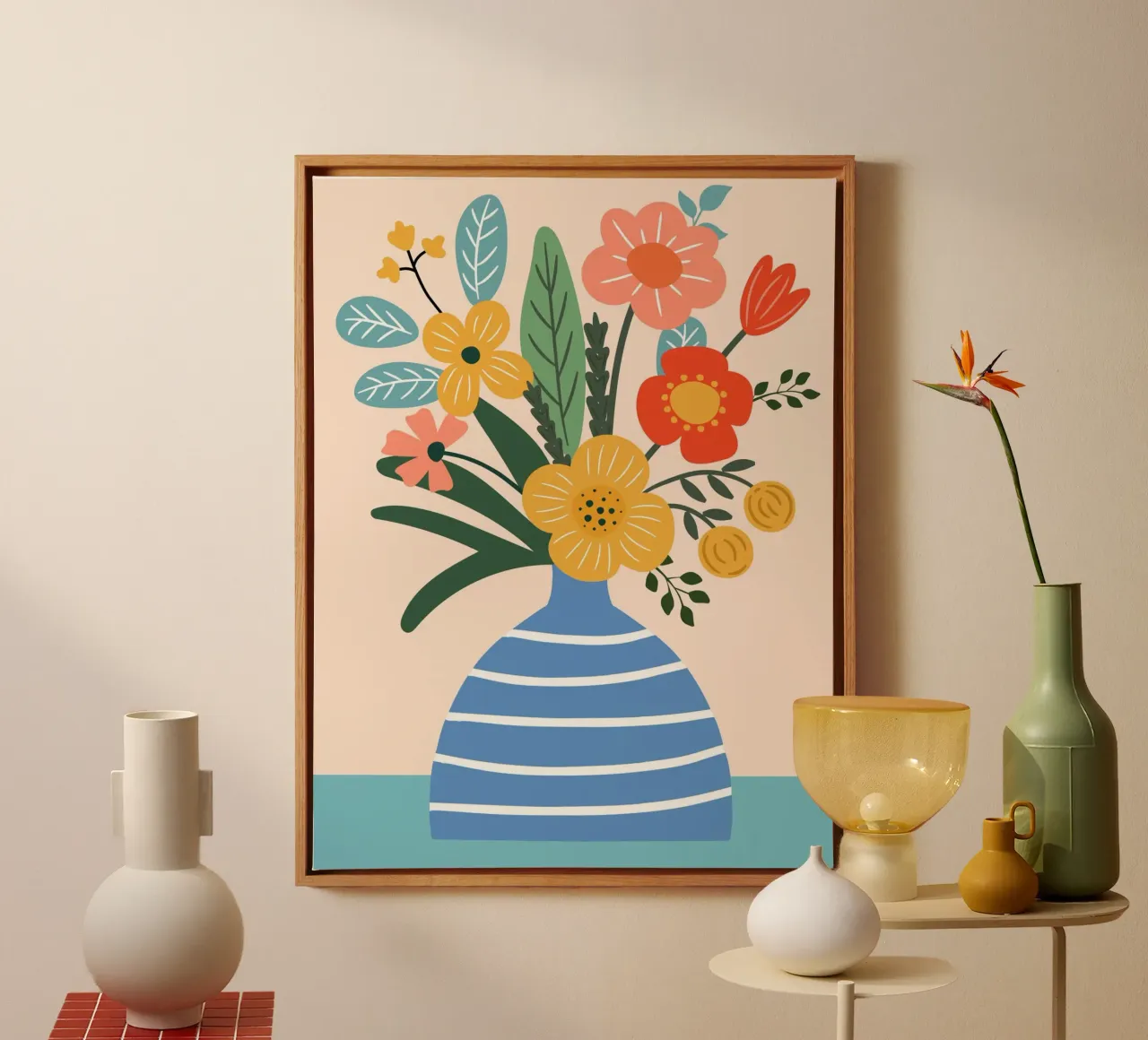 Illustrazione di un bouquet di fiori tela con Cornice a cassetta da Whole©