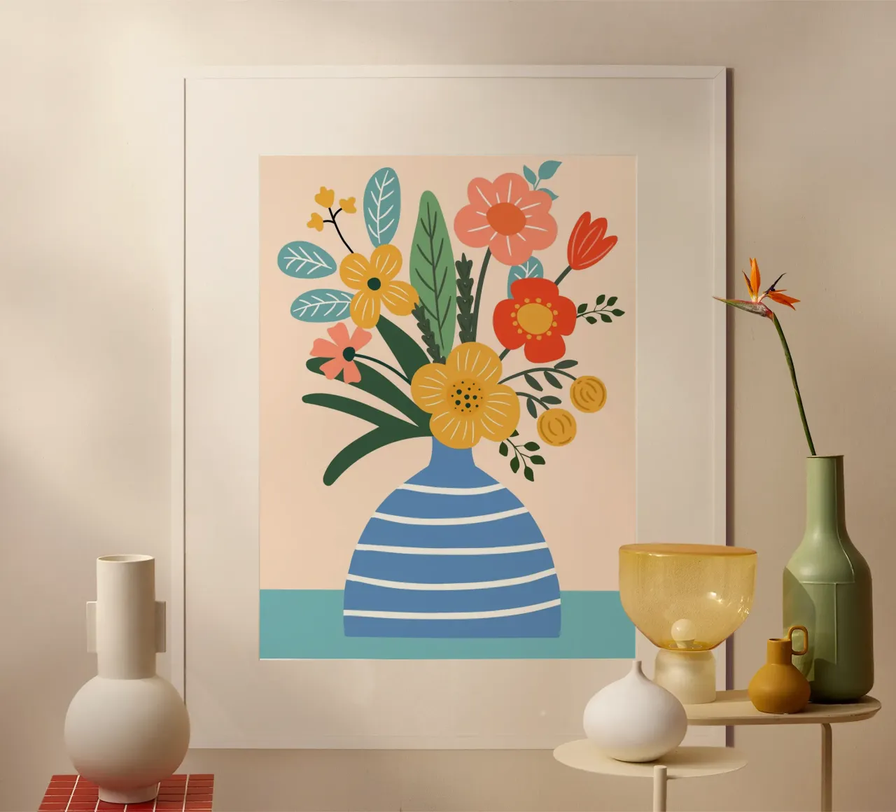Illustrazione di un bouquet di fiori carta hahnemühle da Whole©