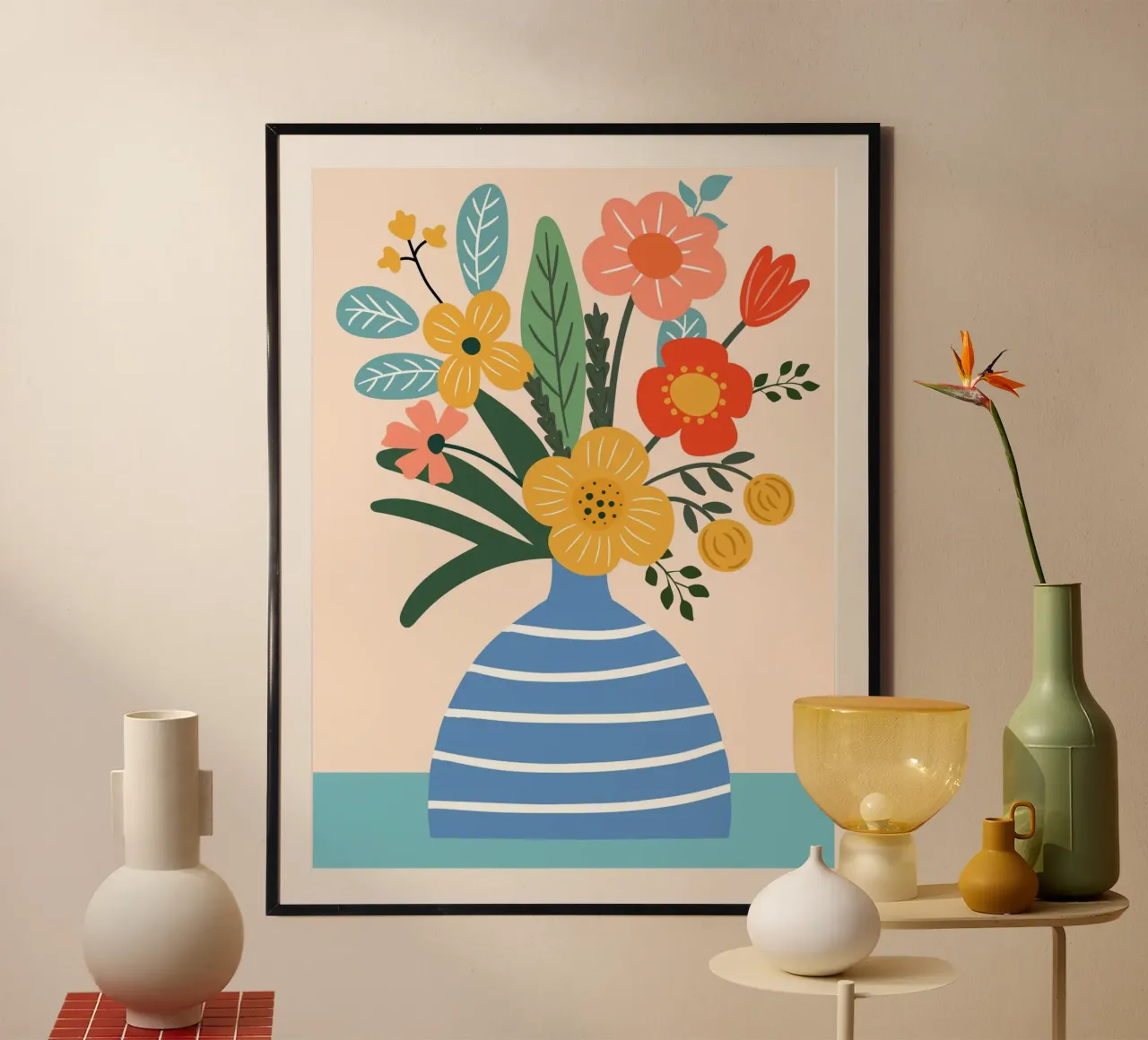 Illustrazione di un bouquet di fiori carta hahnemühle da Whole©