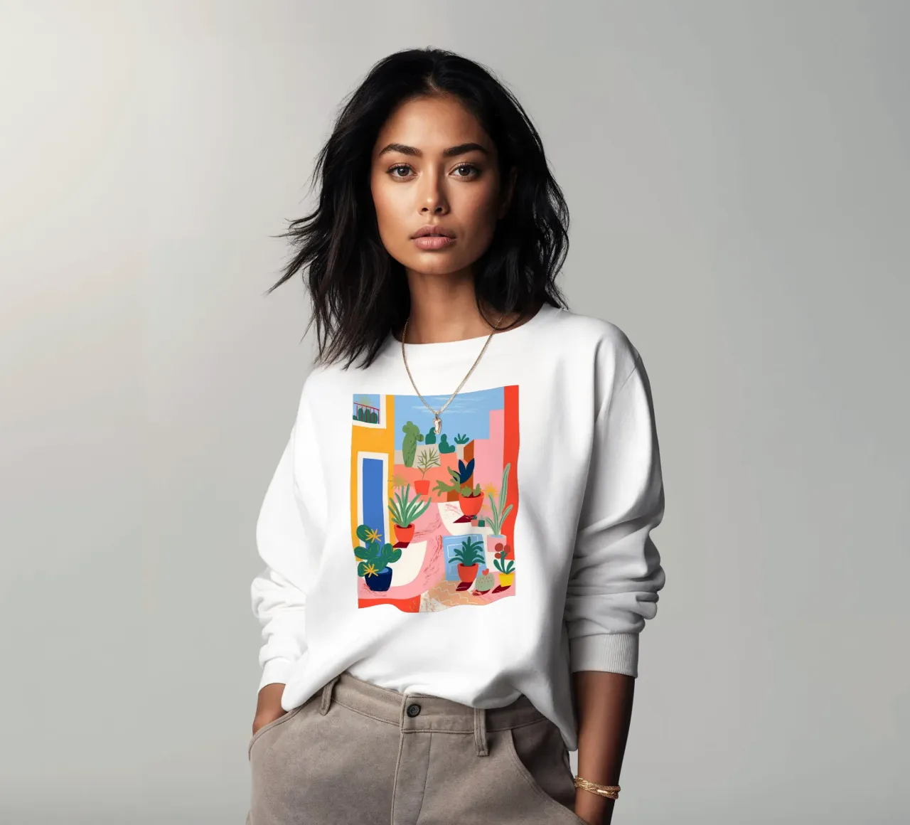 Une oasis végétale colorée sweat de Whole©