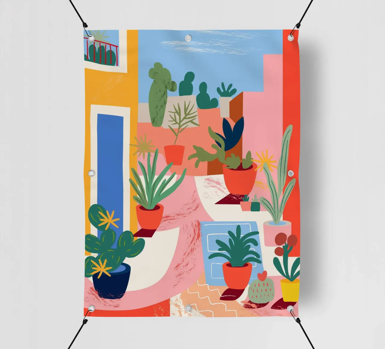 Un'oasi di piante colorate telo in pvc da Whole©