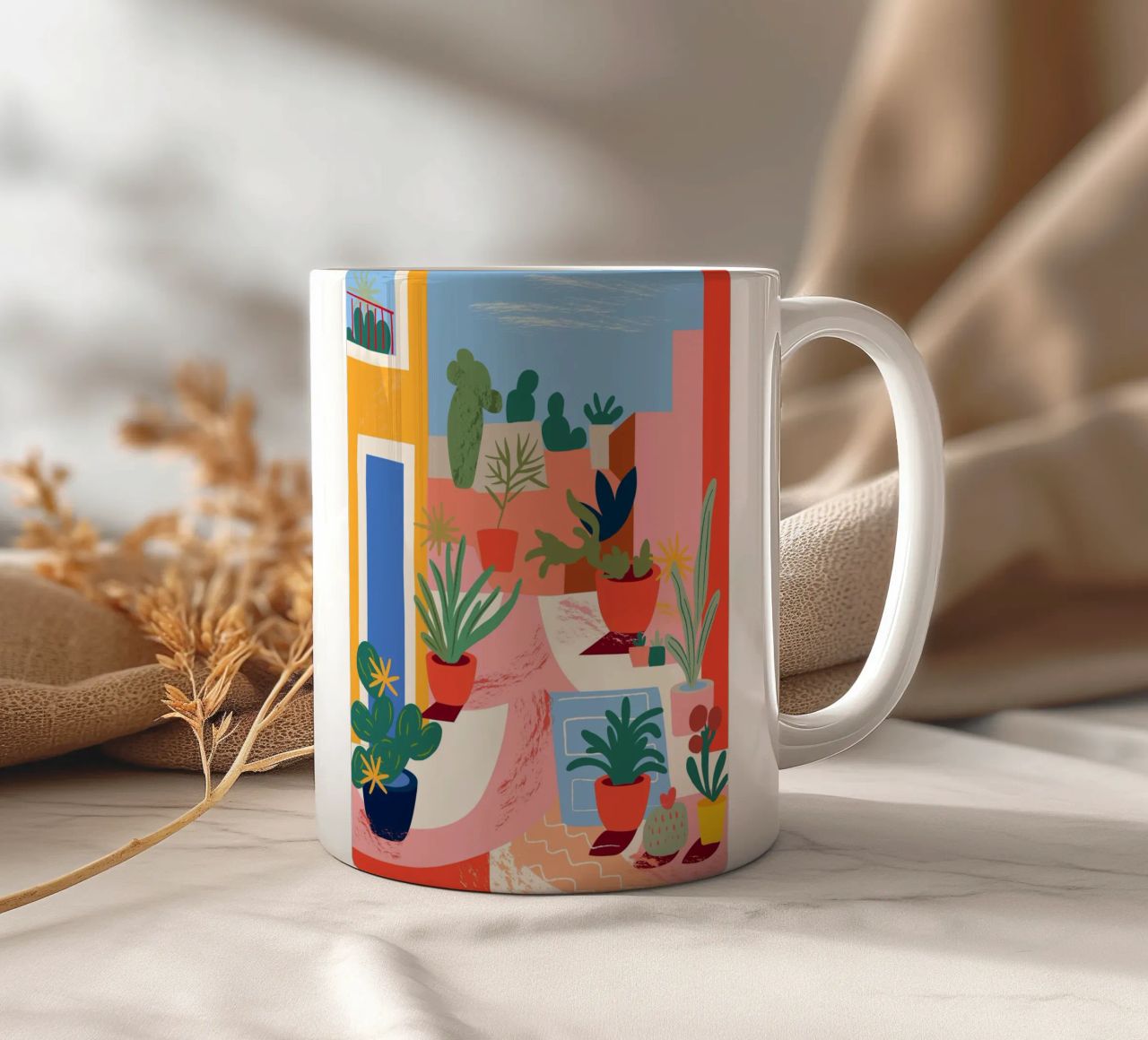 Un'oasi di piante colorate tazza in ceramica da Whole©
