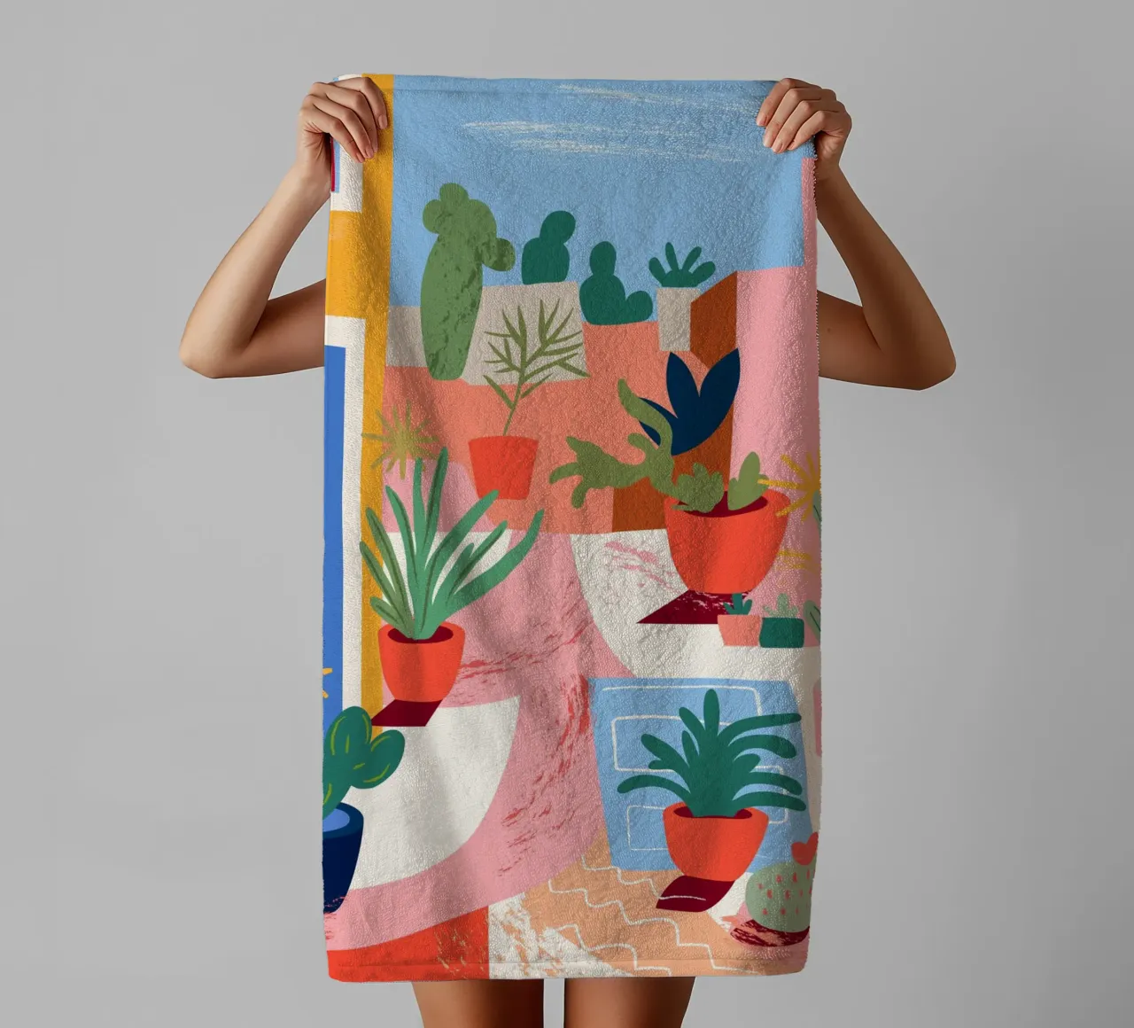 Un'oasi di piante colorate asciugamano da bagno da Whole©