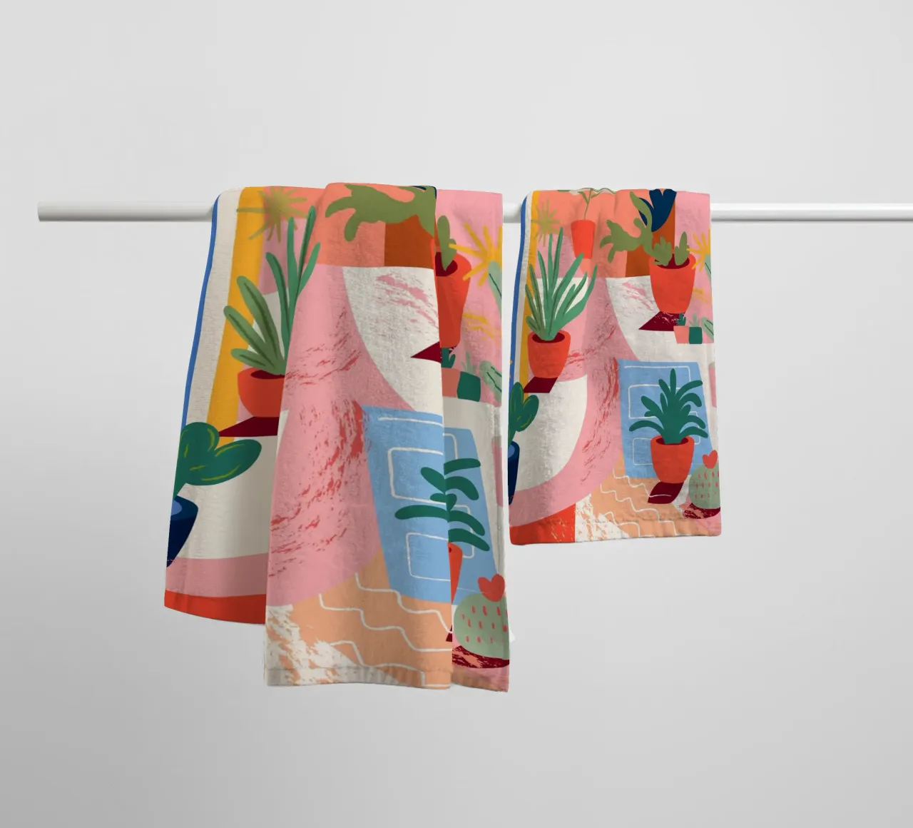 Un'oasi di piante colorate asciugamano da bagno da Whole©