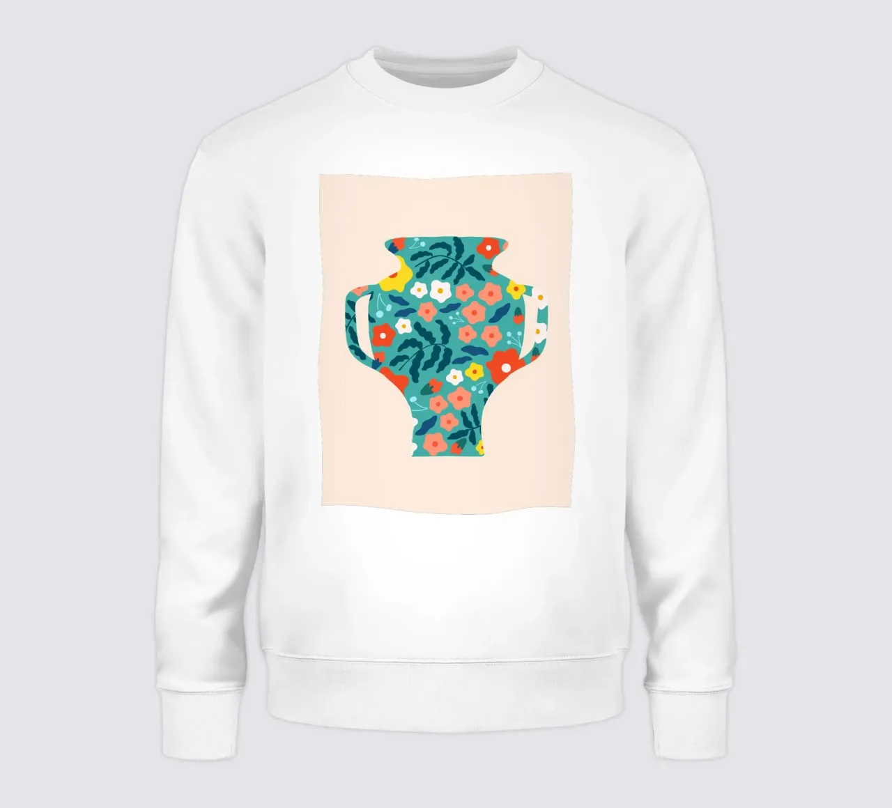 Impresión artística de jarrones de flores sudadera de Whole©