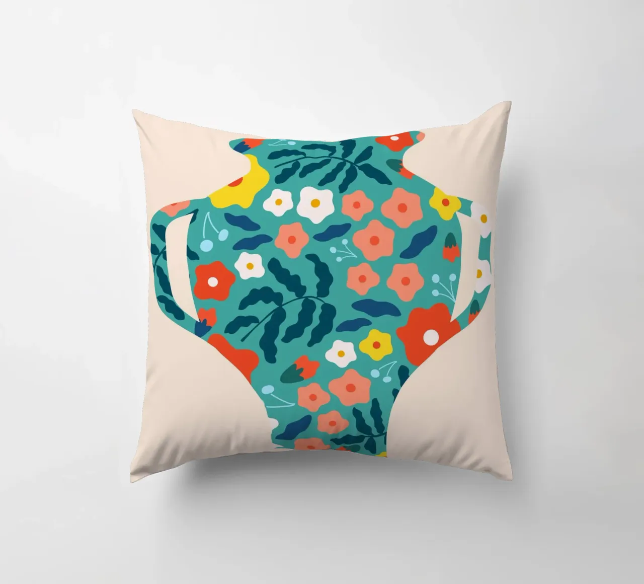 Flower vases art print decorative cushion by Whole©