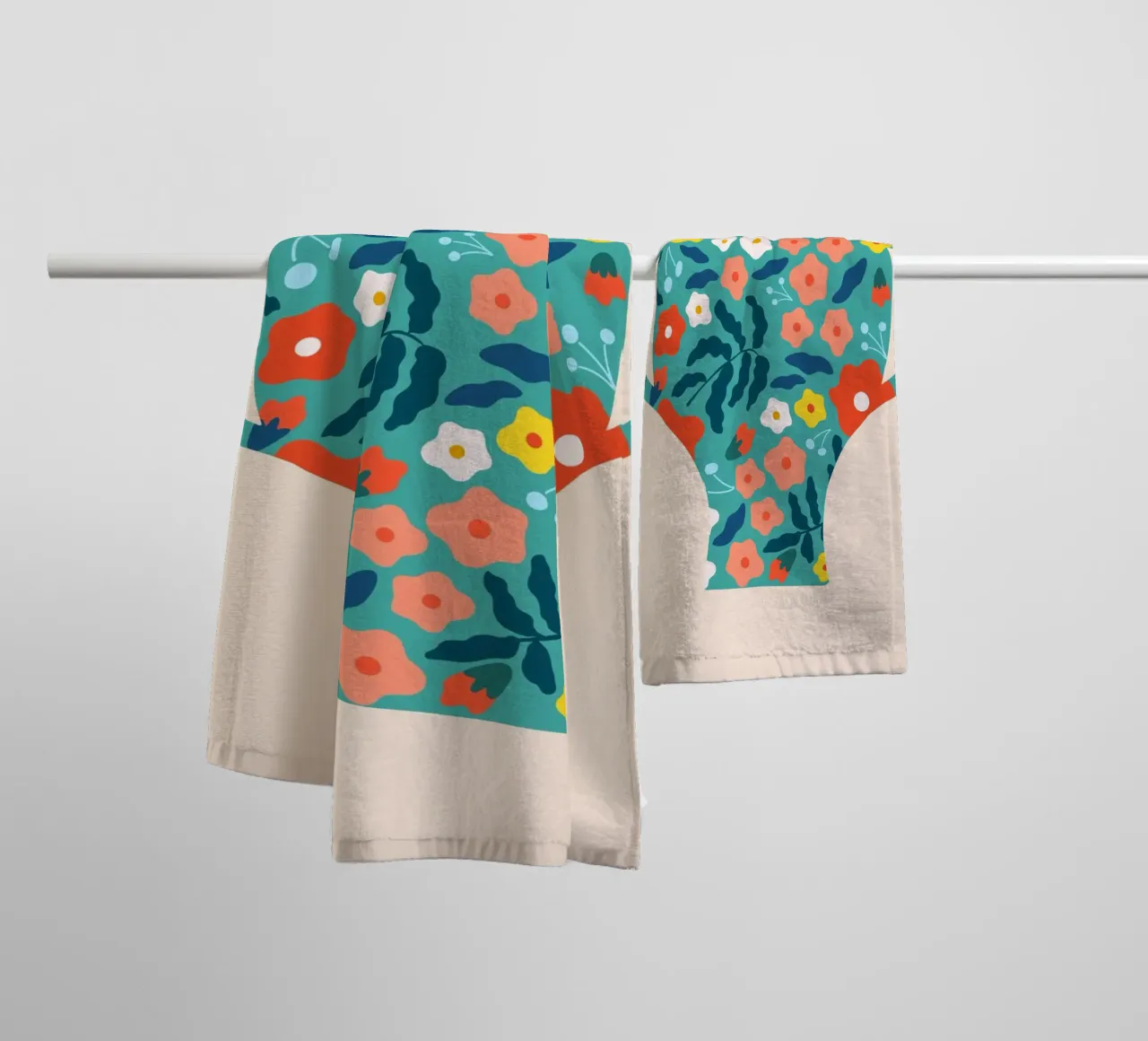 Blumenvasen Kunstprint Handtuch von Whole©