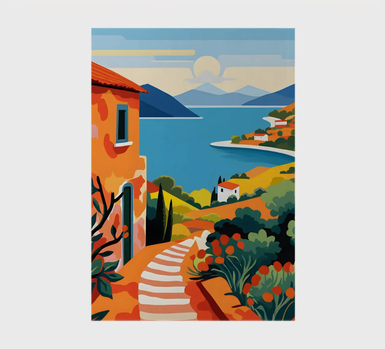 Mediterranean landscape art print notebook by Whole©