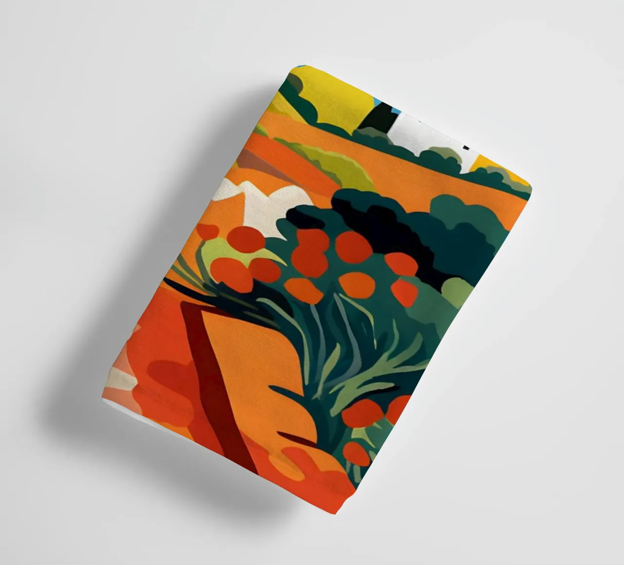 Mediterranean landscape art print towel by Whole©