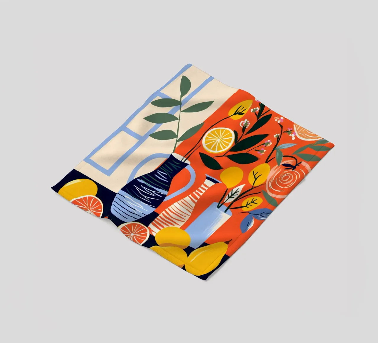 Frisches Zitronen Stillleben Kunstprint Fleecedecke von Whole©